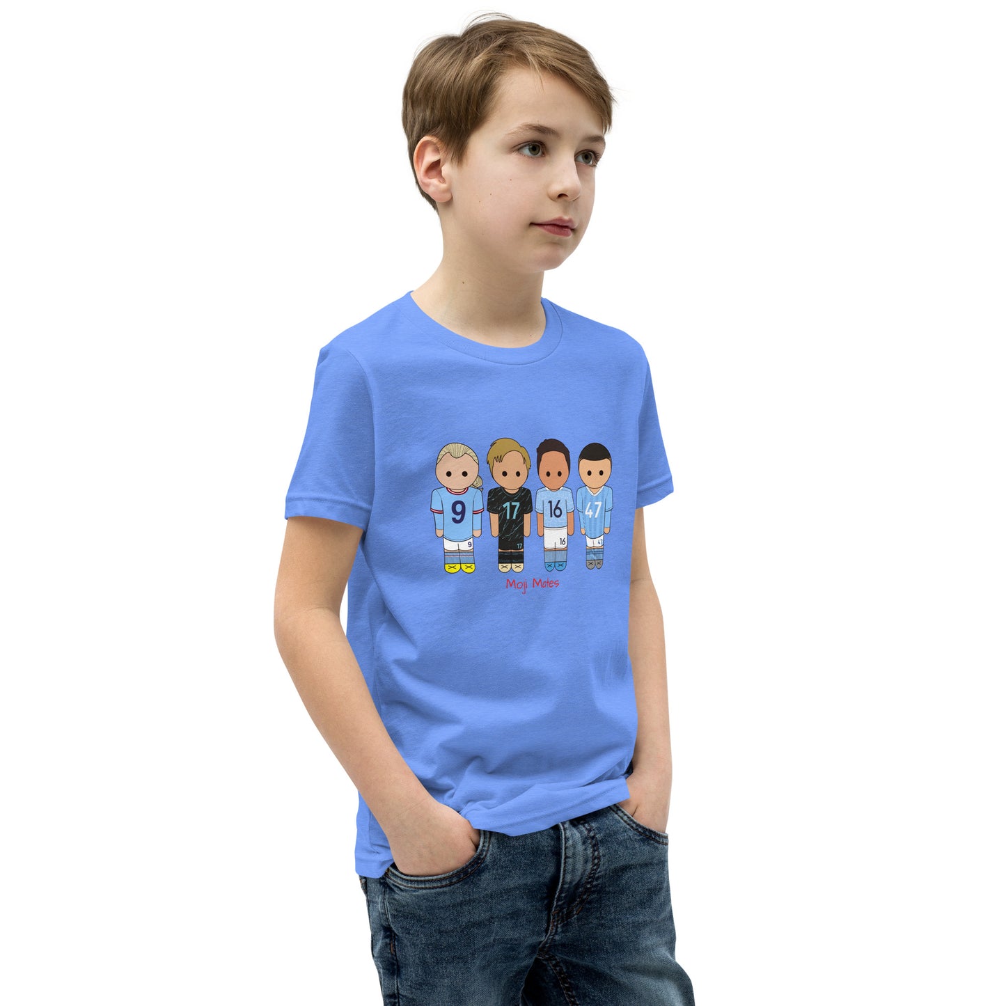 Man City Haaland De Bruyne Rodri Foden Youth Short Sleeve T-Shirt
