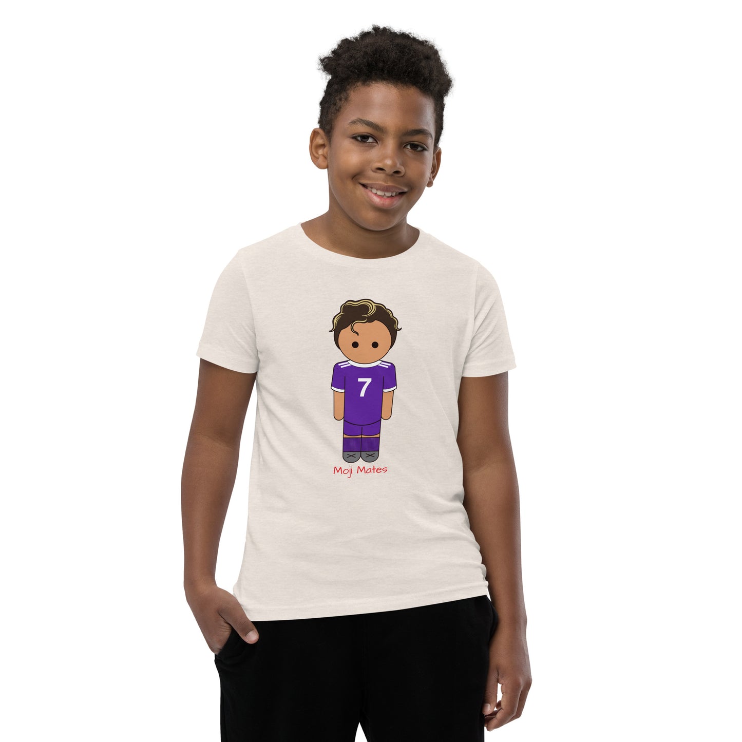 Ronaldo Noodle Hair Real Madrid Youth Short Sleeve T-Shirt