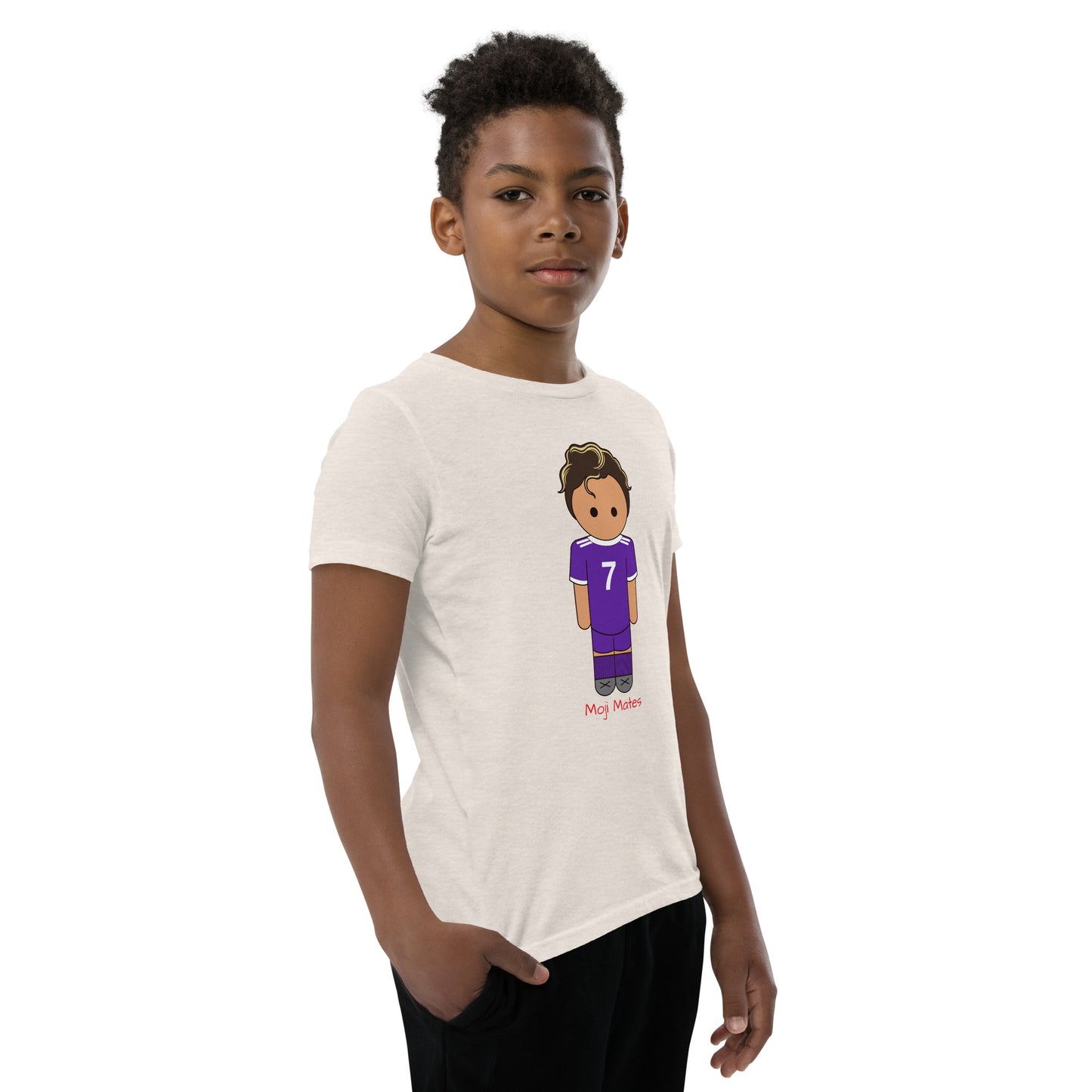 Ronaldo Noodle Hair Real Madrid Youth Short Sleeve T-Shirt