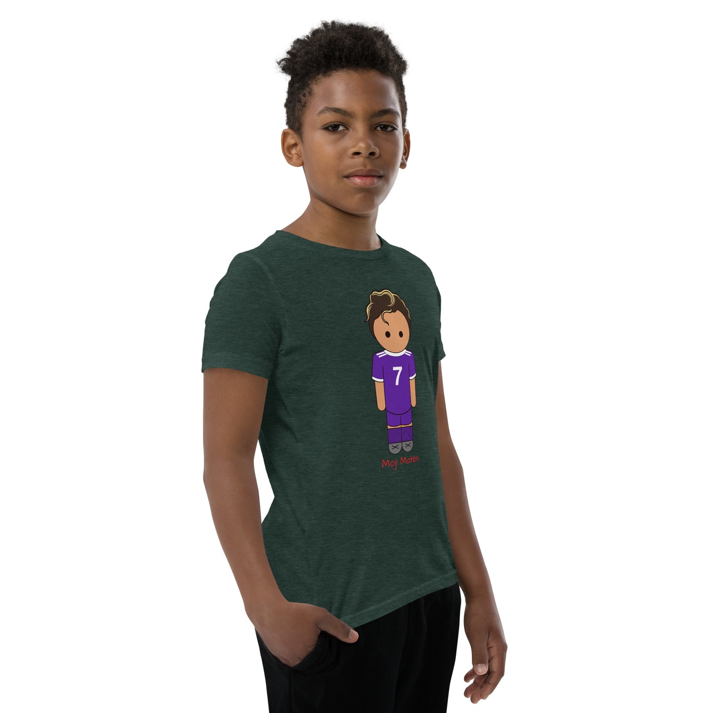 Ronaldo Noodle Hair Real Madrid Youth Short Sleeve T-Shirt
