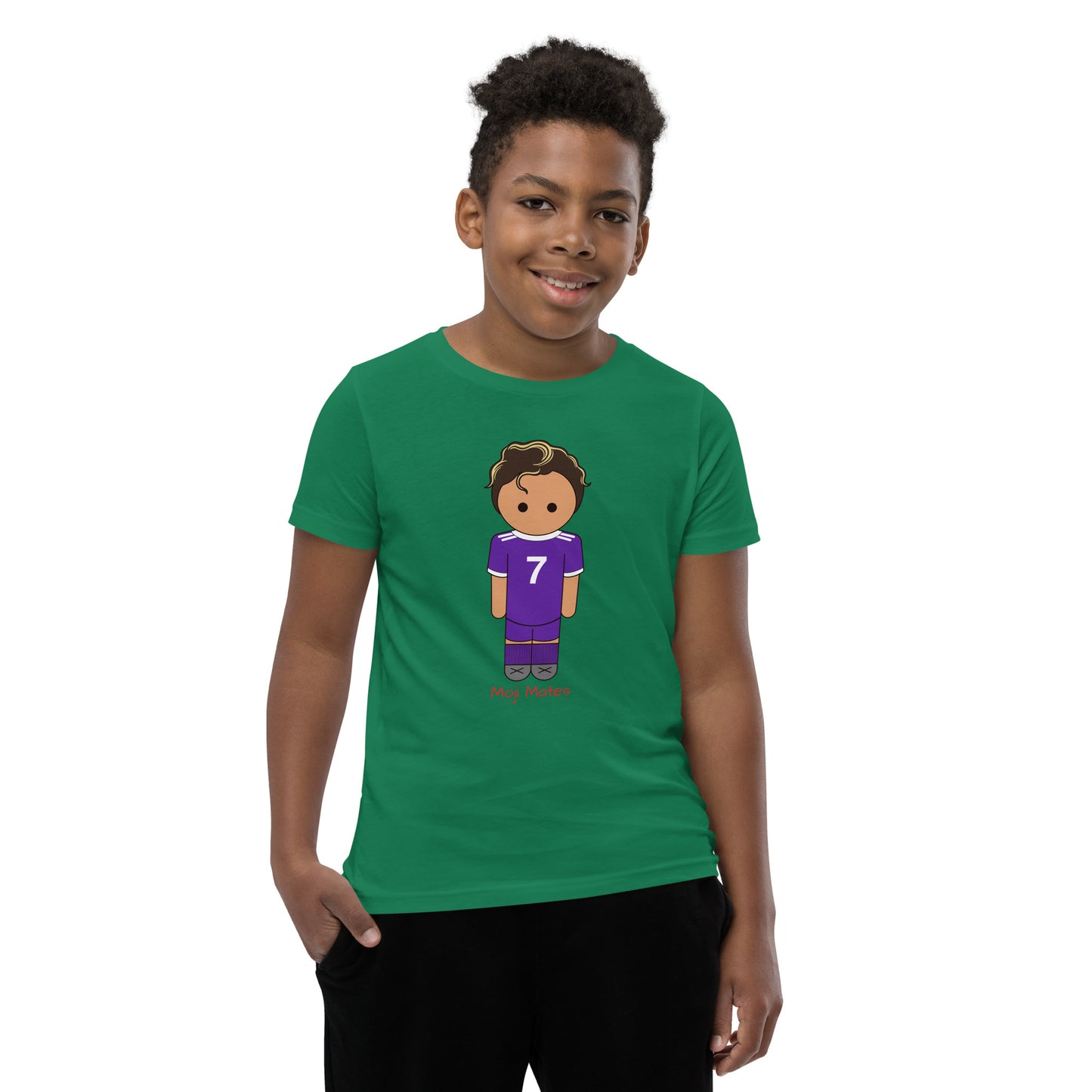 Ronaldo Noodle Hair Real Madrid Youth Short Sleeve T-Shirt