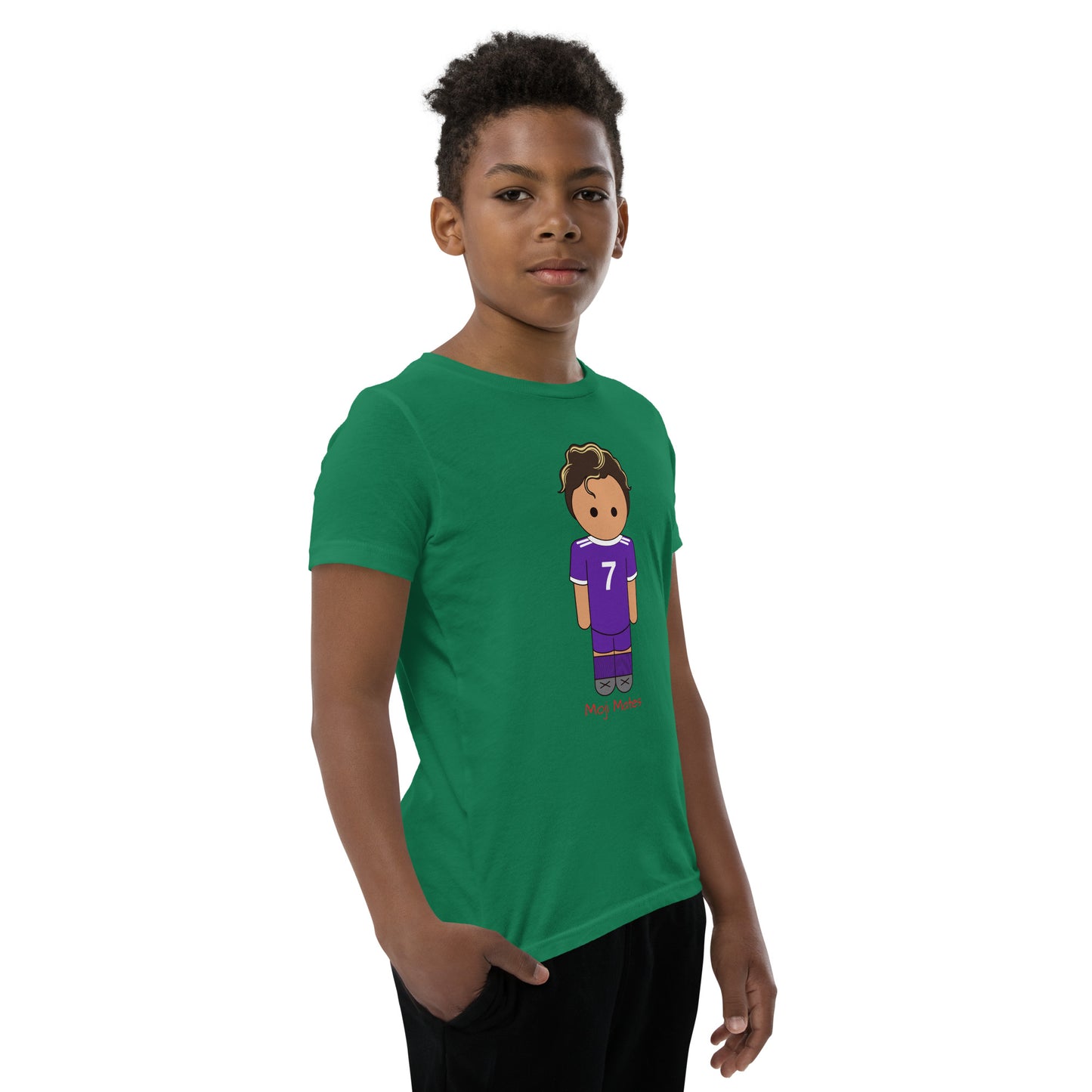 Ronaldo Noodle Hair Real Madrid Youth Short Sleeve T-Shirt