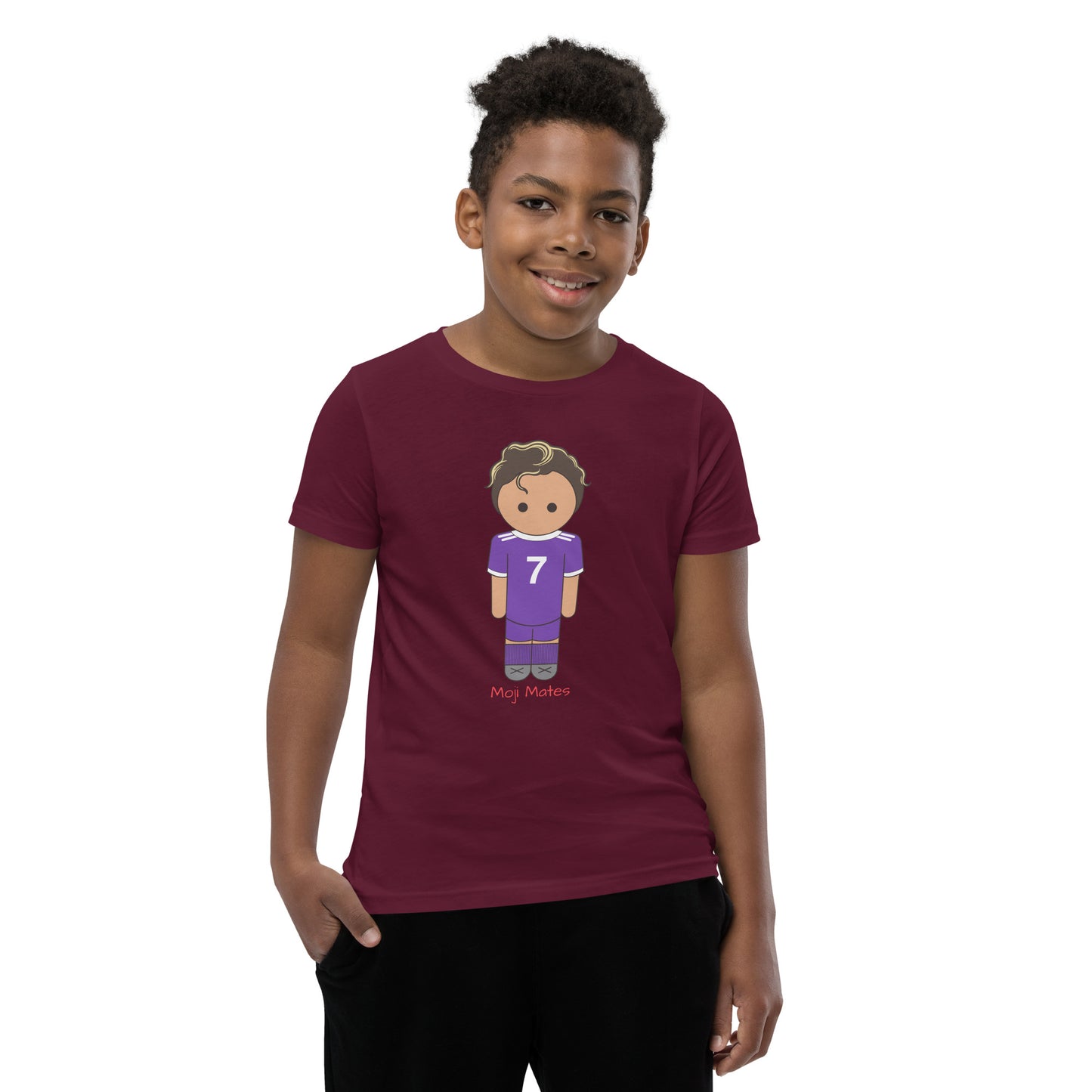 Ronaldo Noodle Hair Real Madrid Youth Short Sleeve T-Shirt