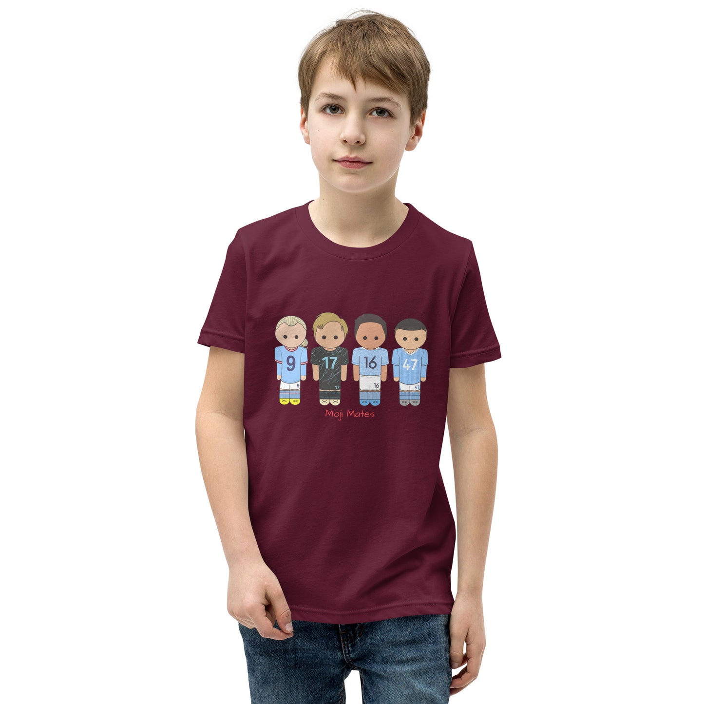 Man City Haaland De Bruyne Rodri Foden Youth Short Sleeve T-Shirt