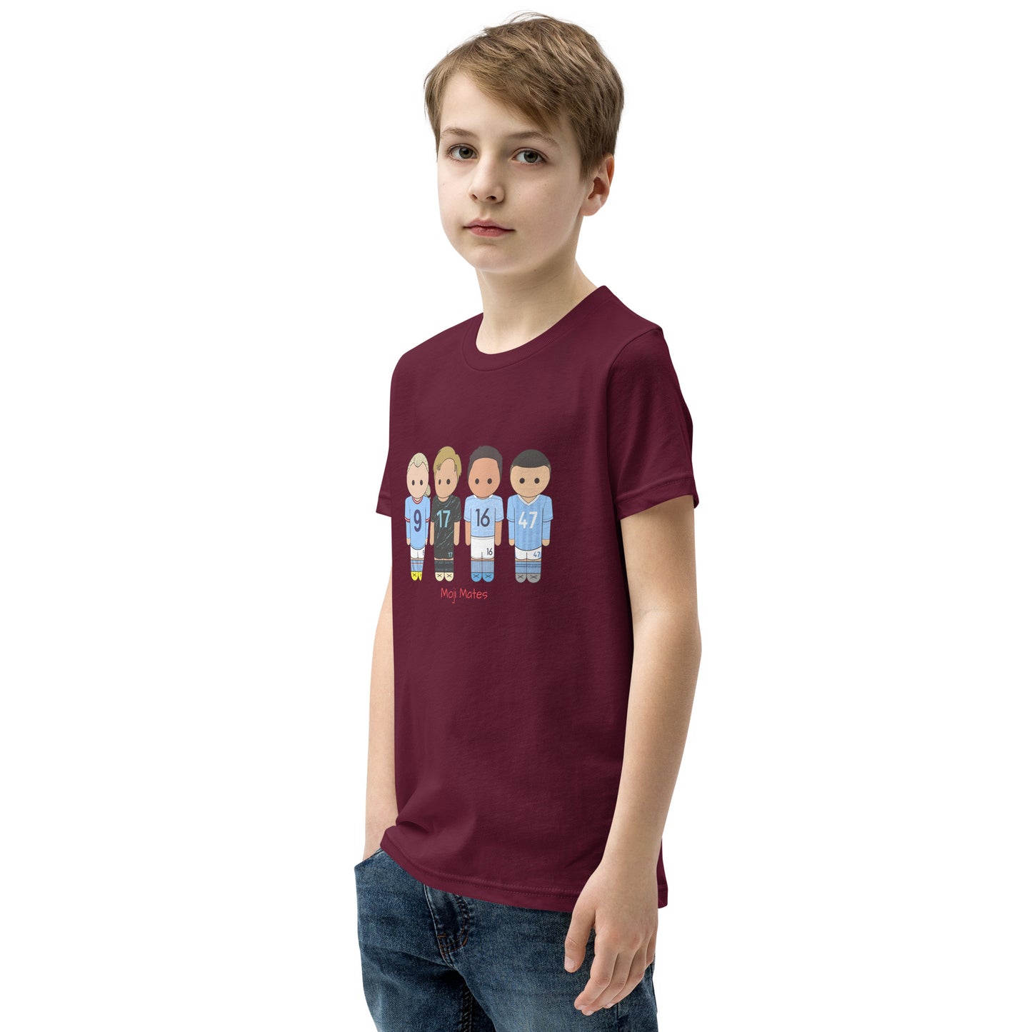 Man City Haaland De Bruyne Rodri Foden Youth Short Sleeve T-Shirt