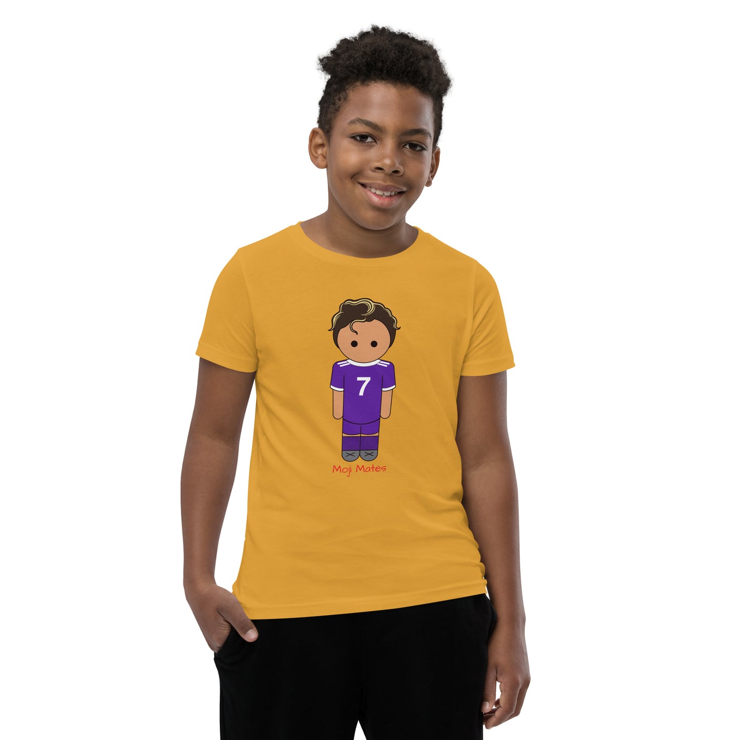 Ronaldo Noodle Hair Real Madrid Youth Short Sleeve T-Shirt