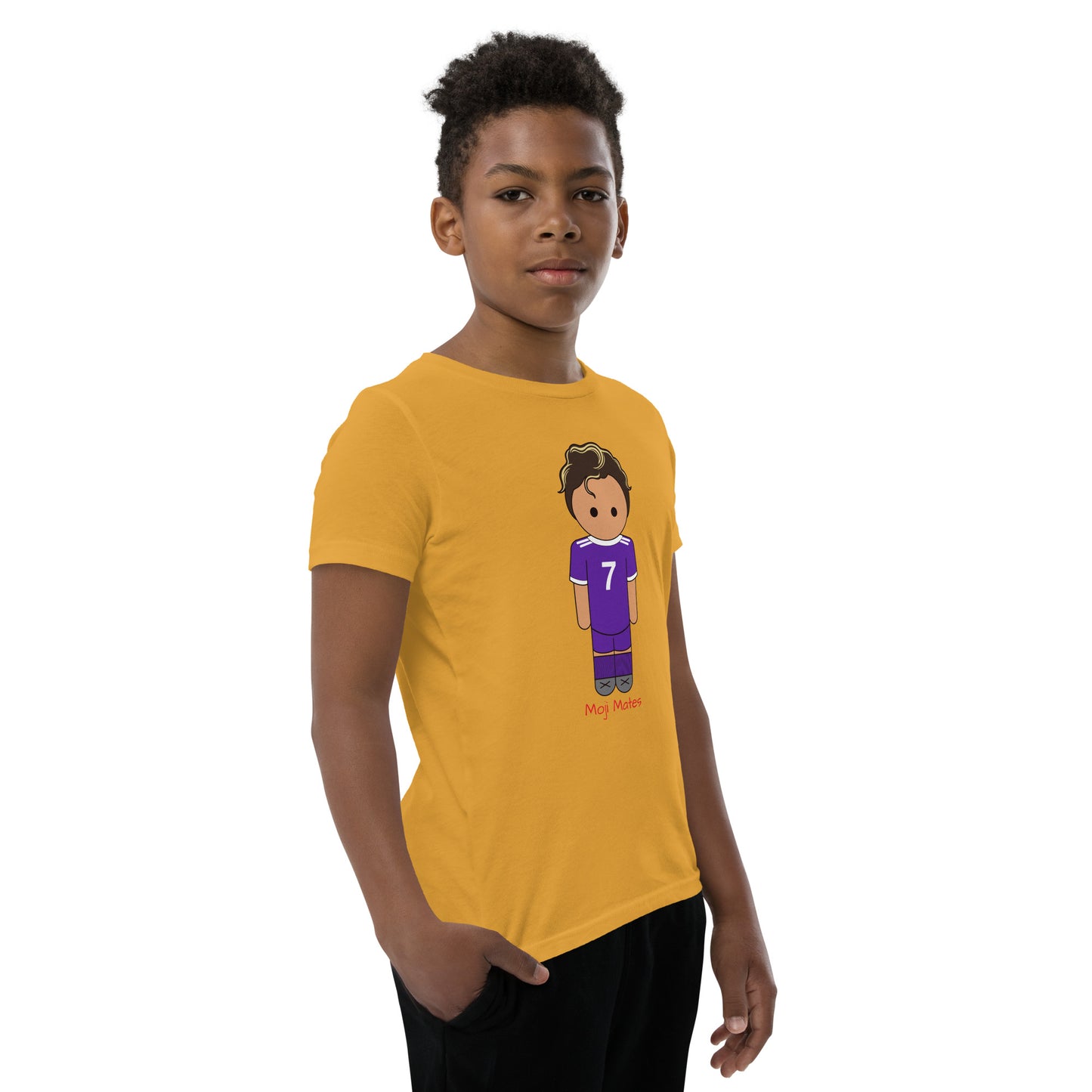 Ronaldo Noodle Hair Real Madrid Youth Short Sleeve T-Shirt