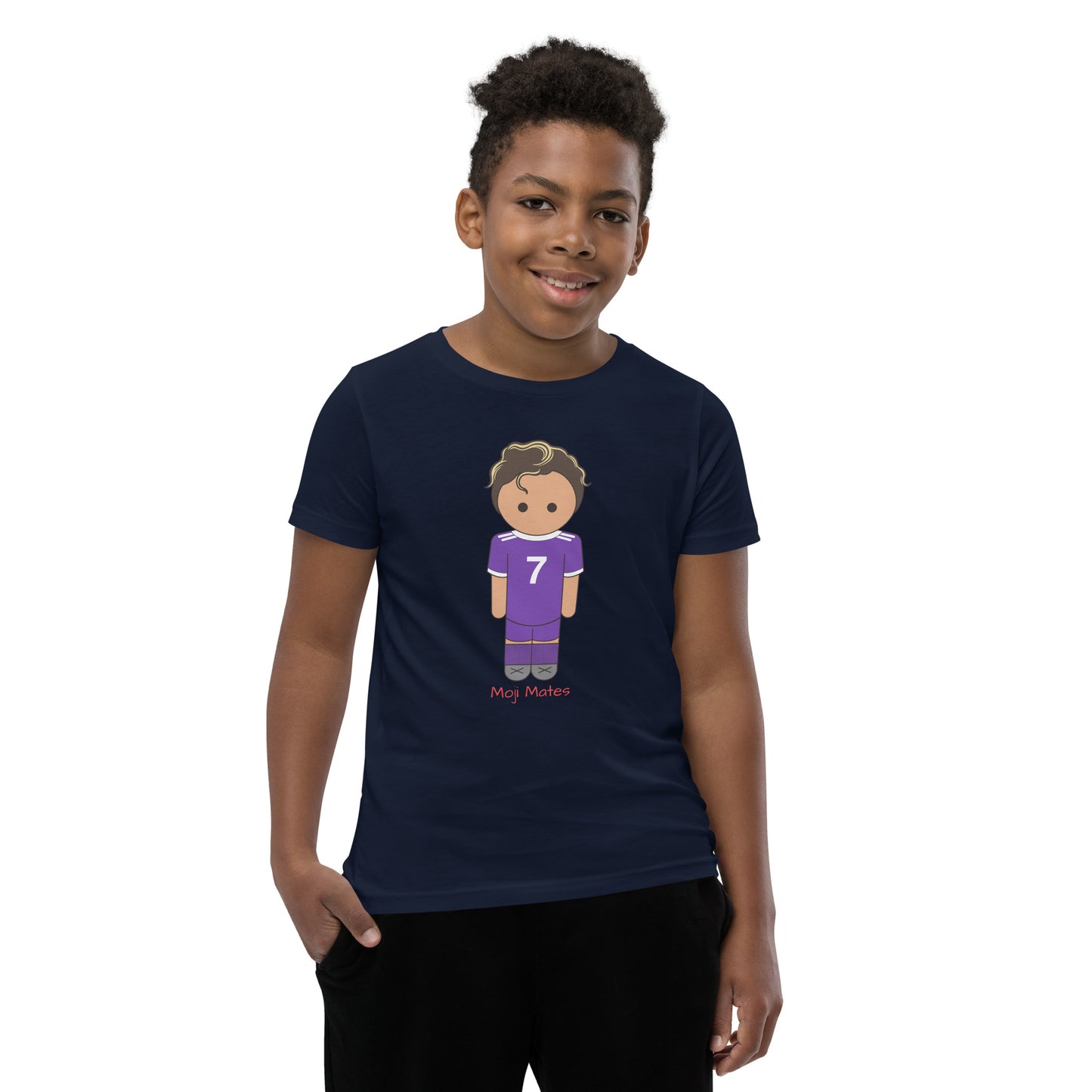 Ronaldo Noodle Hair Real Madrid Youth Short Sleeve T-Shirt