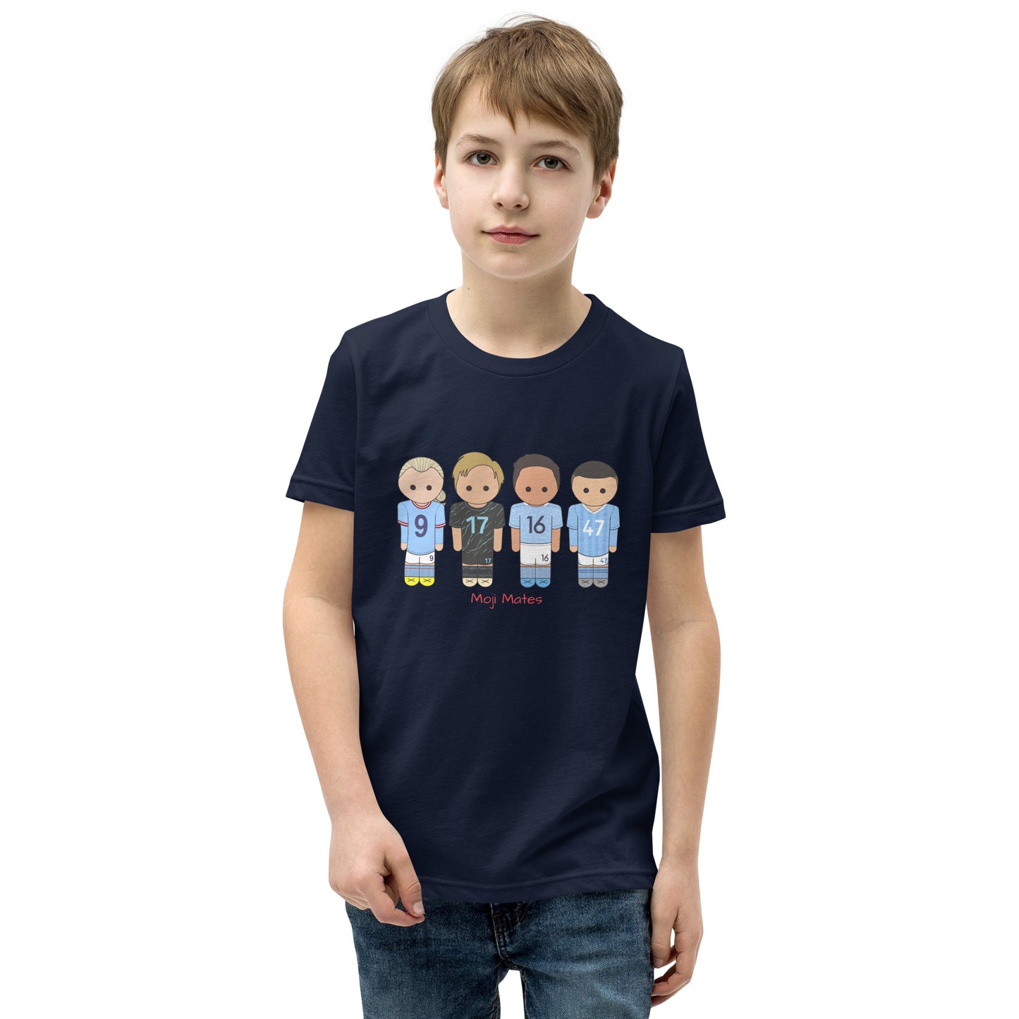 Man City Haaland De Bruyne Rodri Foden Youth Short Sleeve T-Shirt