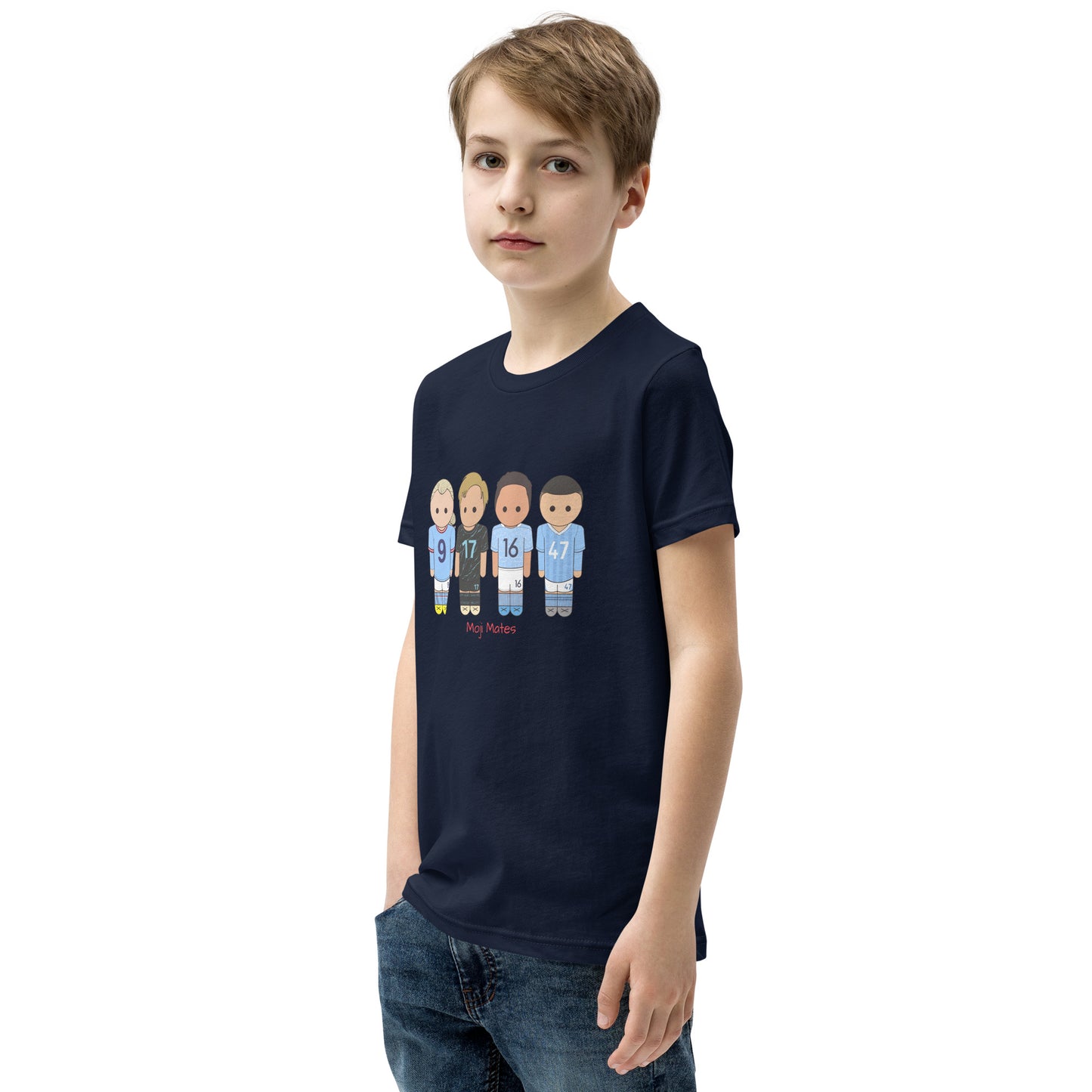 Man City Haaland De Bruyne Rodri Foden Youth Short Sleeve T-Shirt