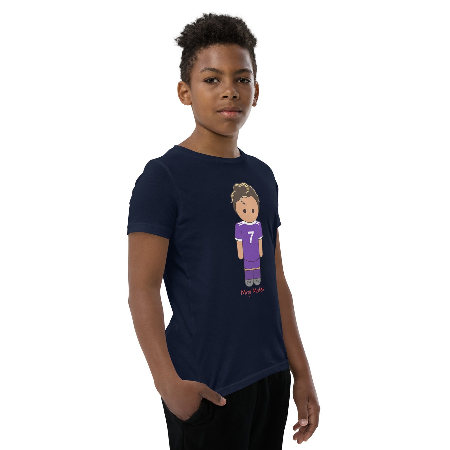 Ronaldo Noodle Hair Real Madrid Youth Short Sleeve T-Shirt
