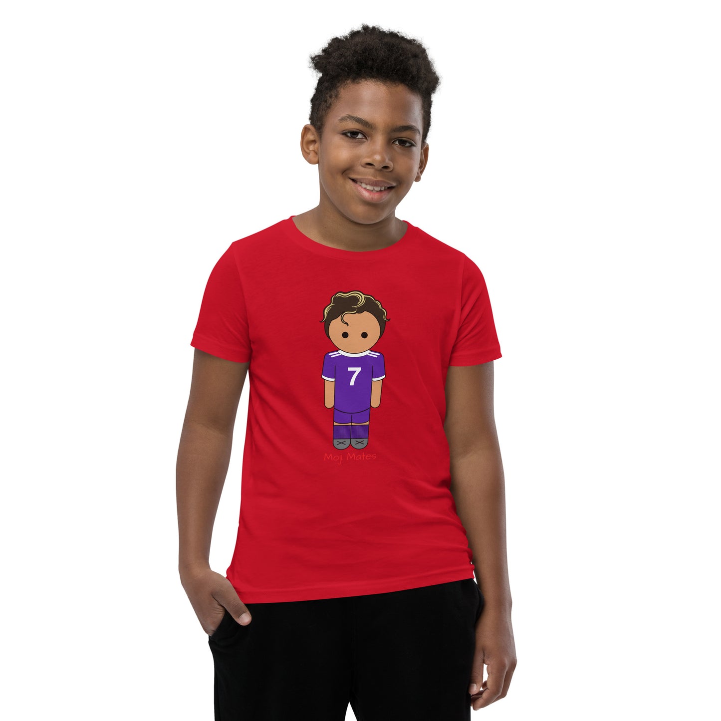 Ronaldo Noodle Hair Real Madrid Youth Short Sleeve T-Shirt