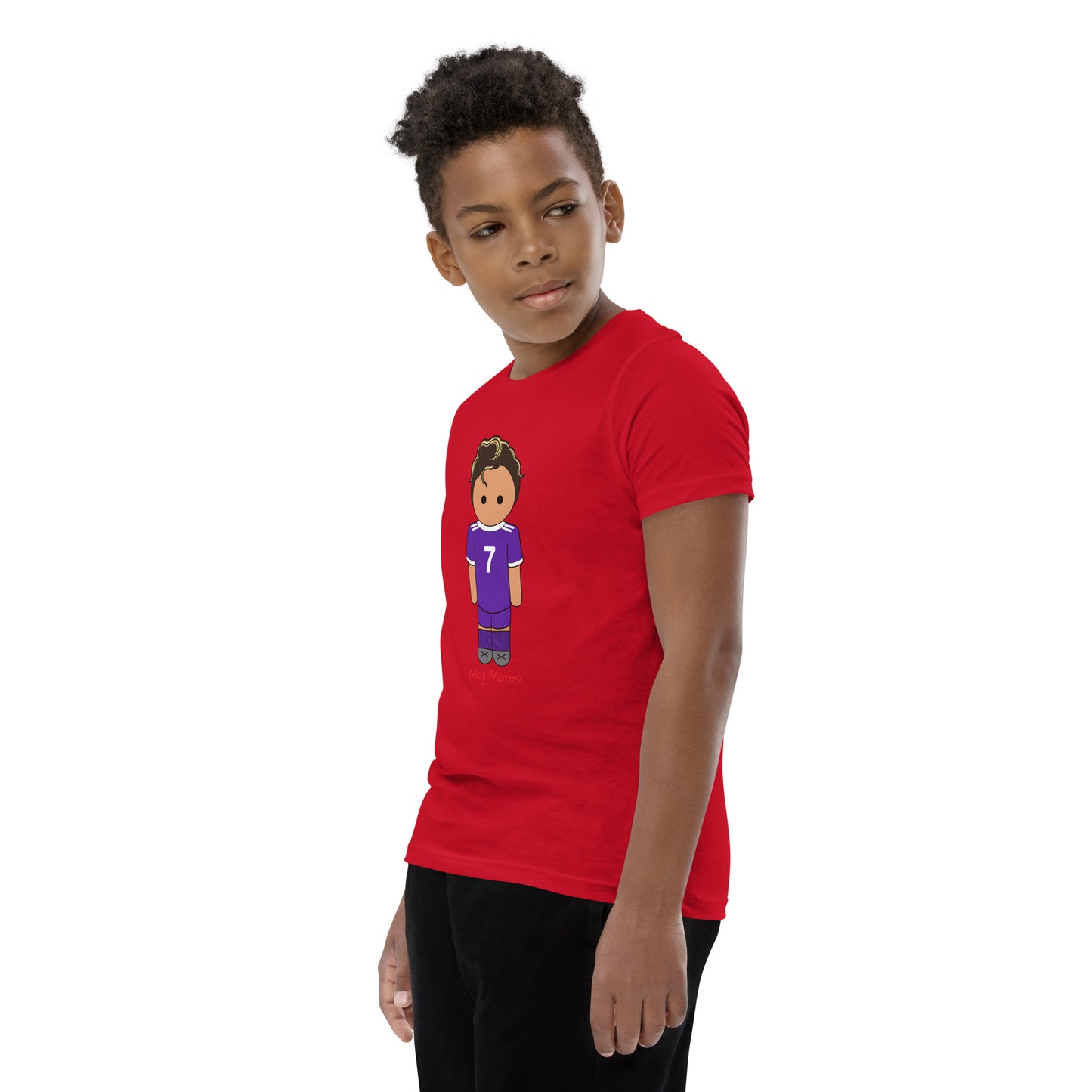 Ronaldo Noodle Hair Real Madrid Youth Short Sleeve T-Shirt