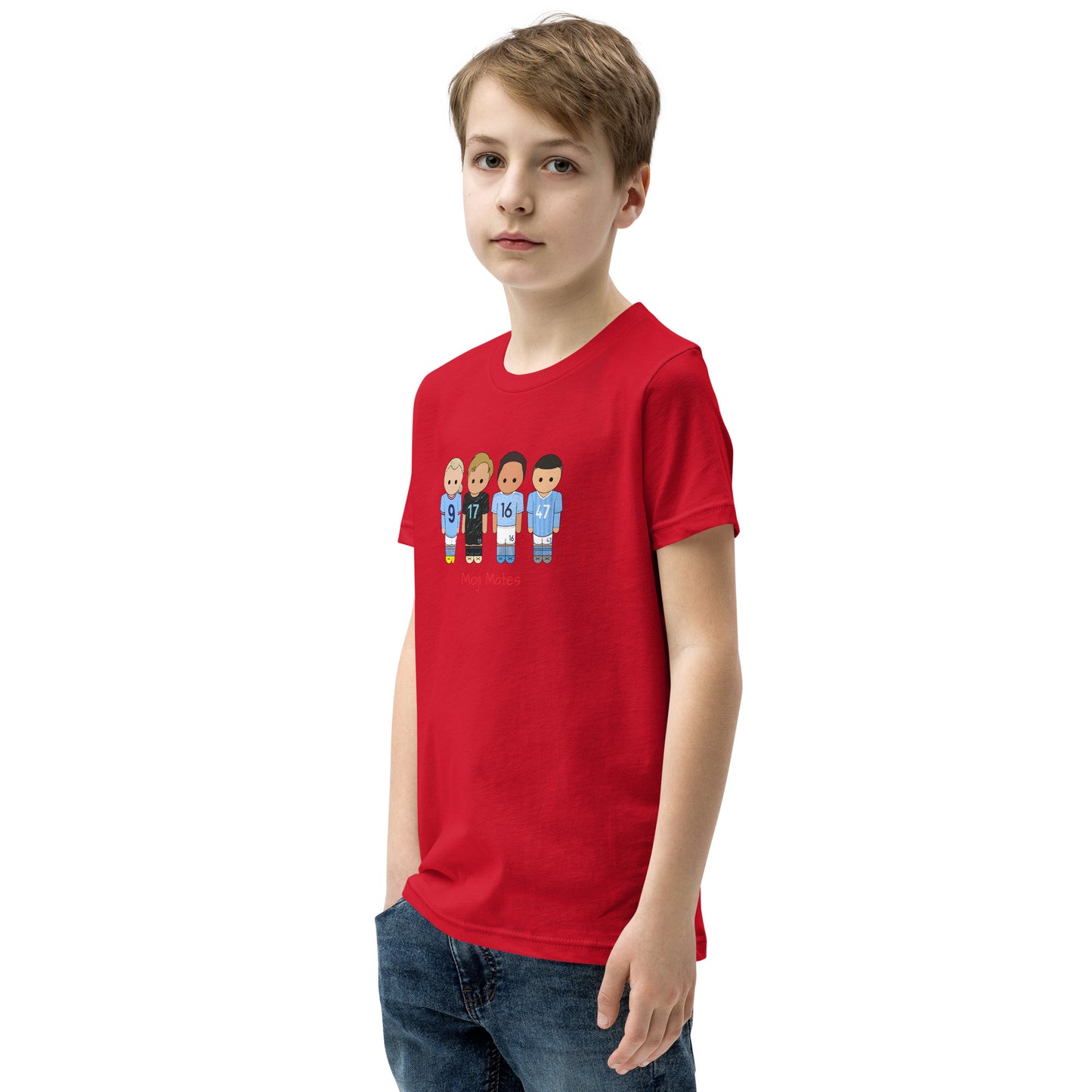 Manchester City Haaland-Foden-De Bruyne-Rodri Youth Short Sleeve T-Shirt