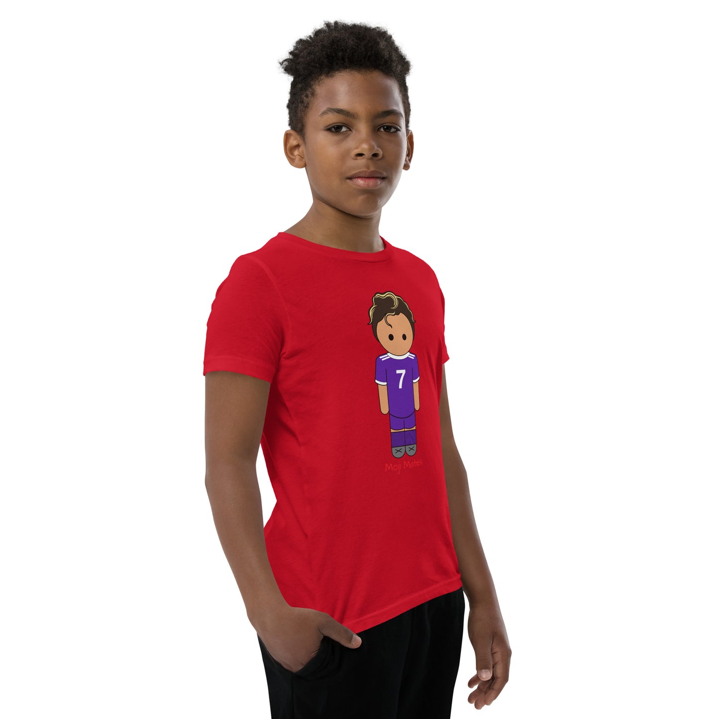 Ronaldo Noodle Hair Real Madrid Youth Short Sleeve T-Shirt