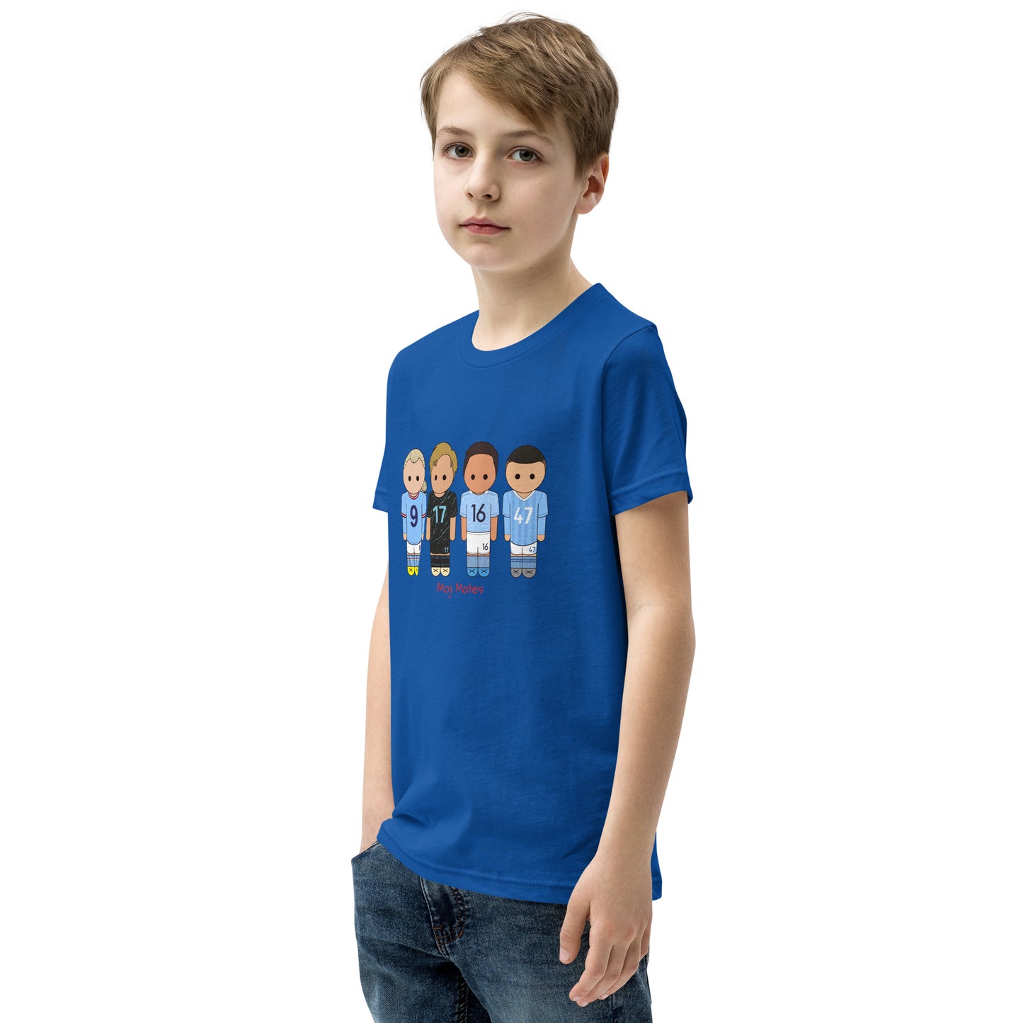 Man City Haaland De Bruyne Rodri Foden Youth Short Sleeve T-Shirt