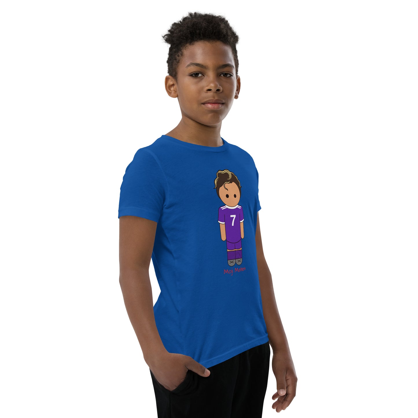 Ronaldo Noodle Hair Real Madrid Youth Short Sleeve T-Shirt