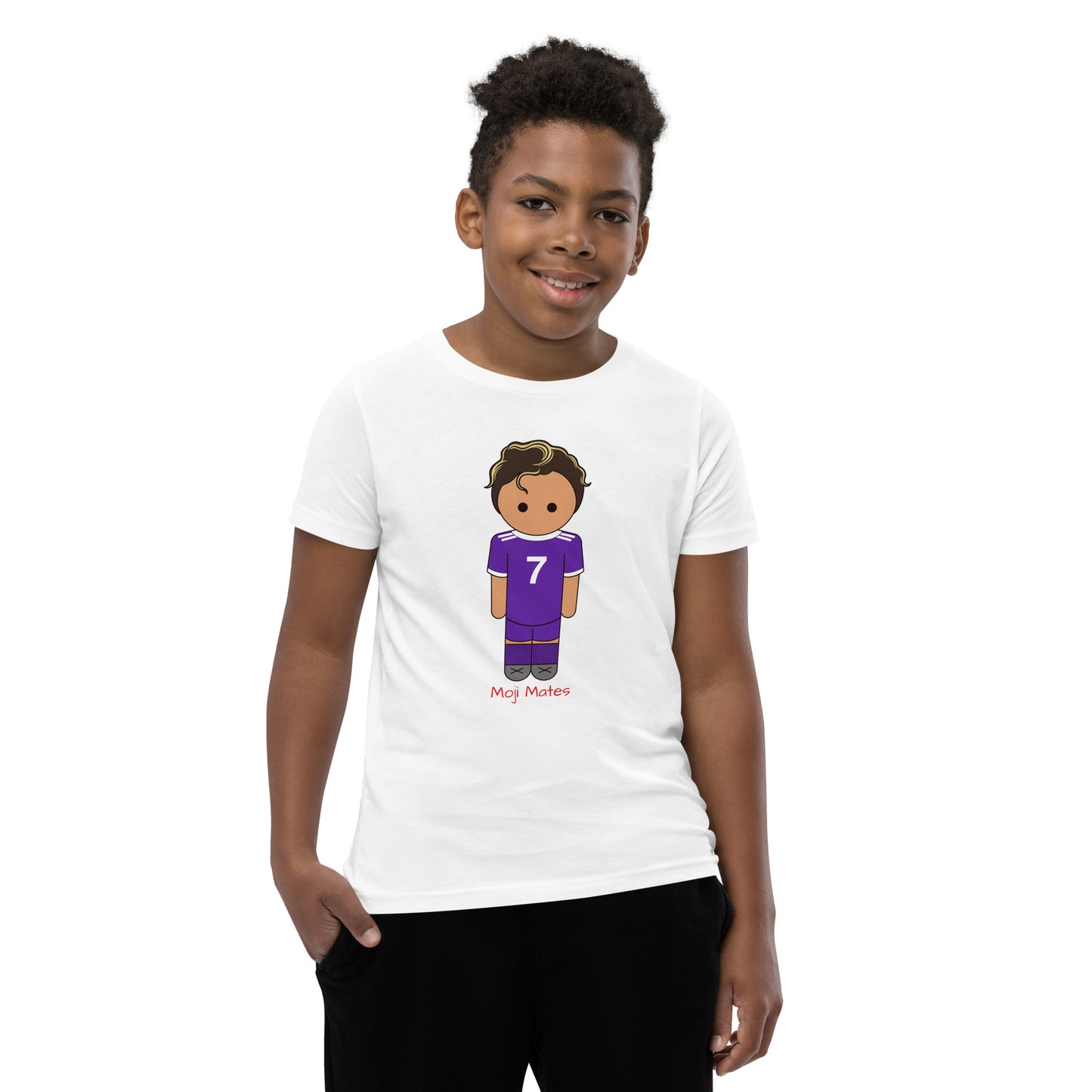 Ronaldo Noodle Hair Real Madrid Youth Short Sleeve T-Shirt
