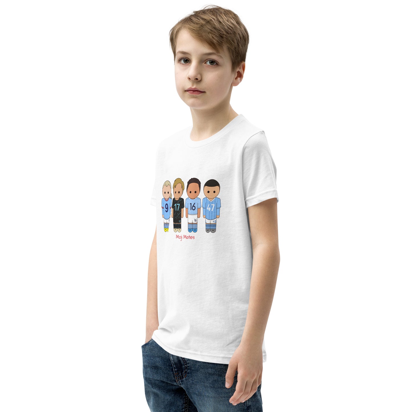 Man City Haaland De Bruyne Rodri Foden Youth Short Sleeve T-Shirt