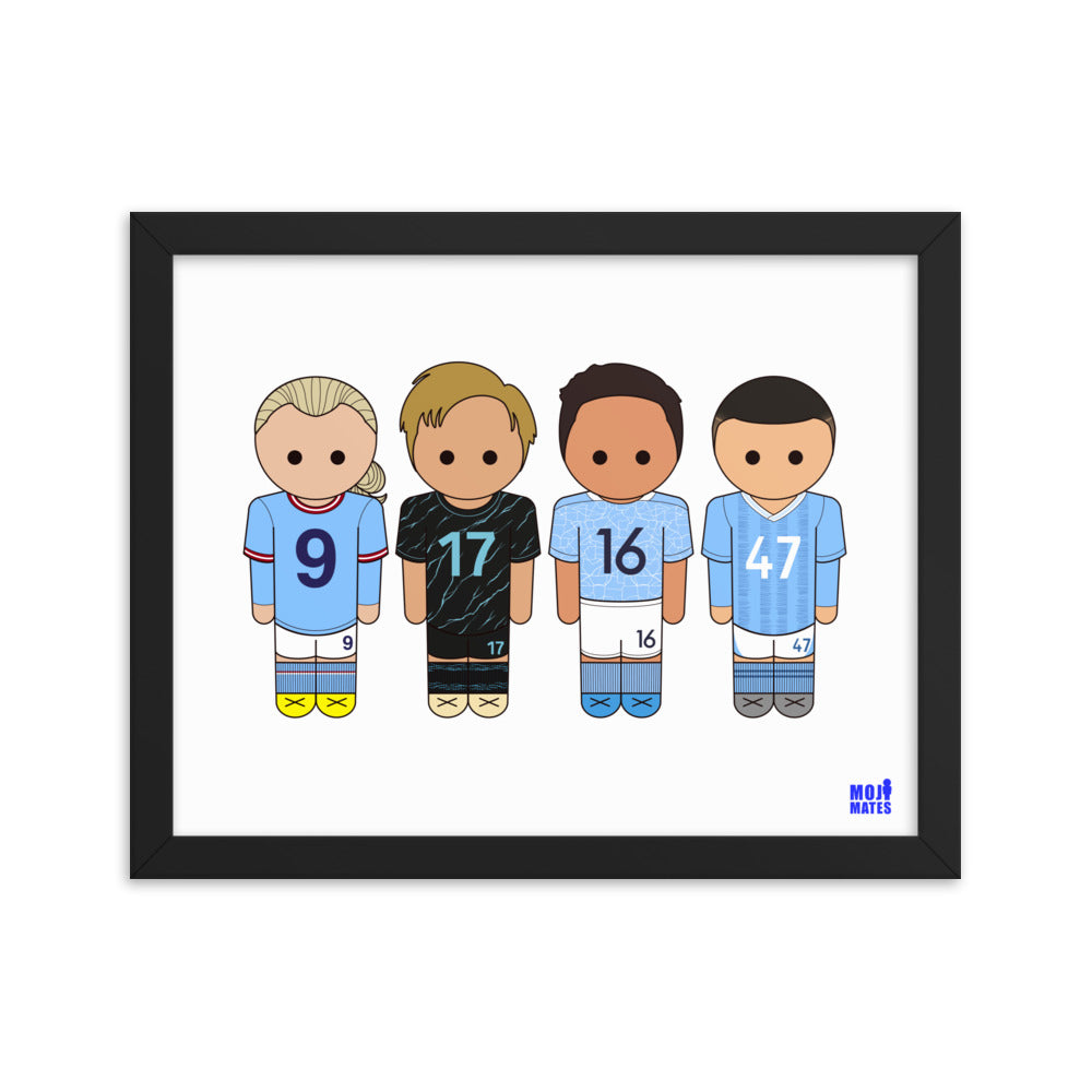 Man City Haaland De Bruyne Rodri Foden Framed poster
