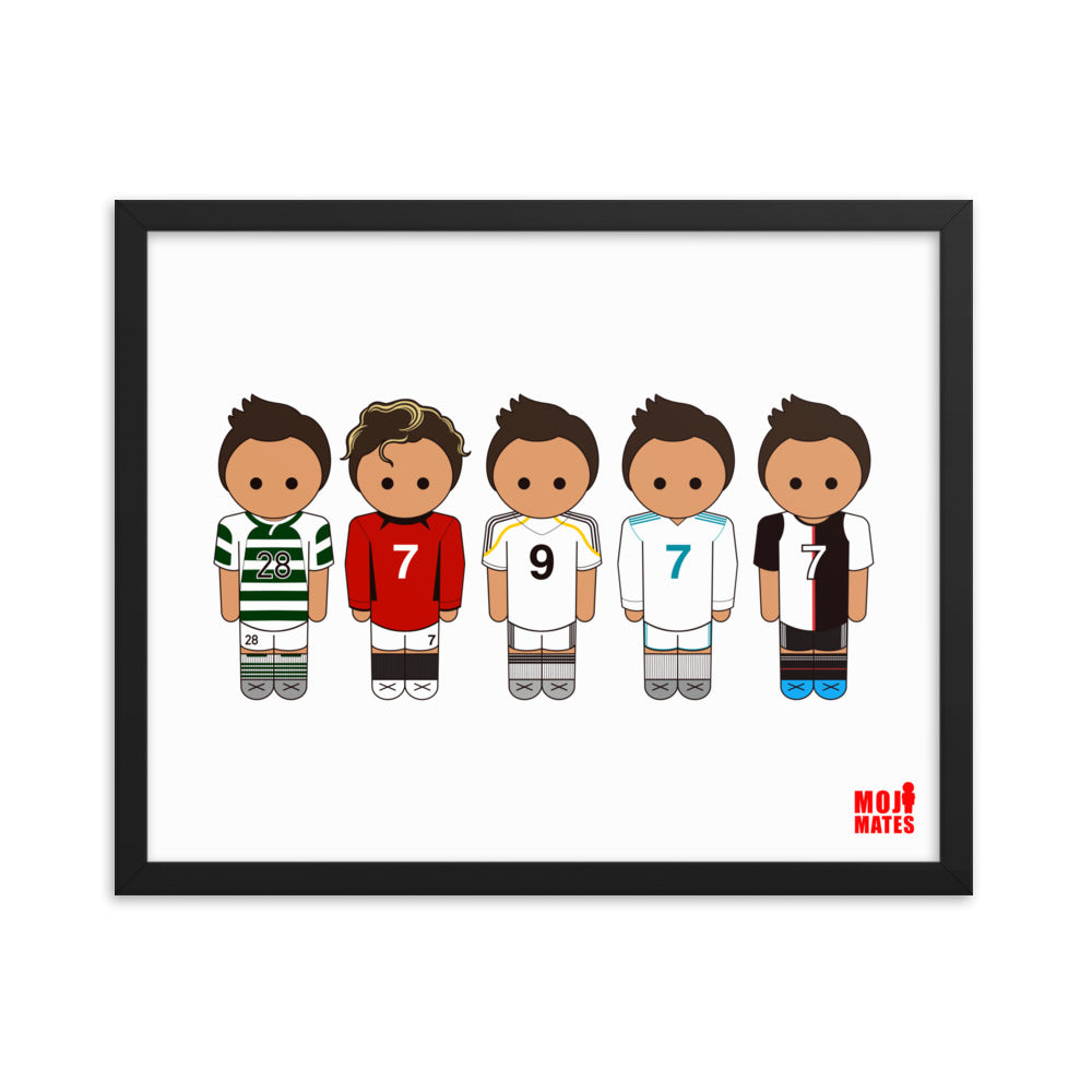 Ronaldo Line Up Sporting United Real Madrid Juventus Framed poster