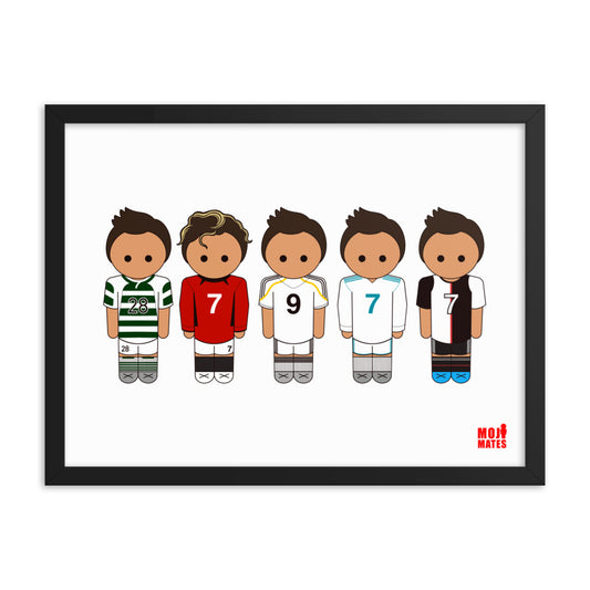 Ronaldo Line Up Sporting United Real Madrid Juventus Framed poster
