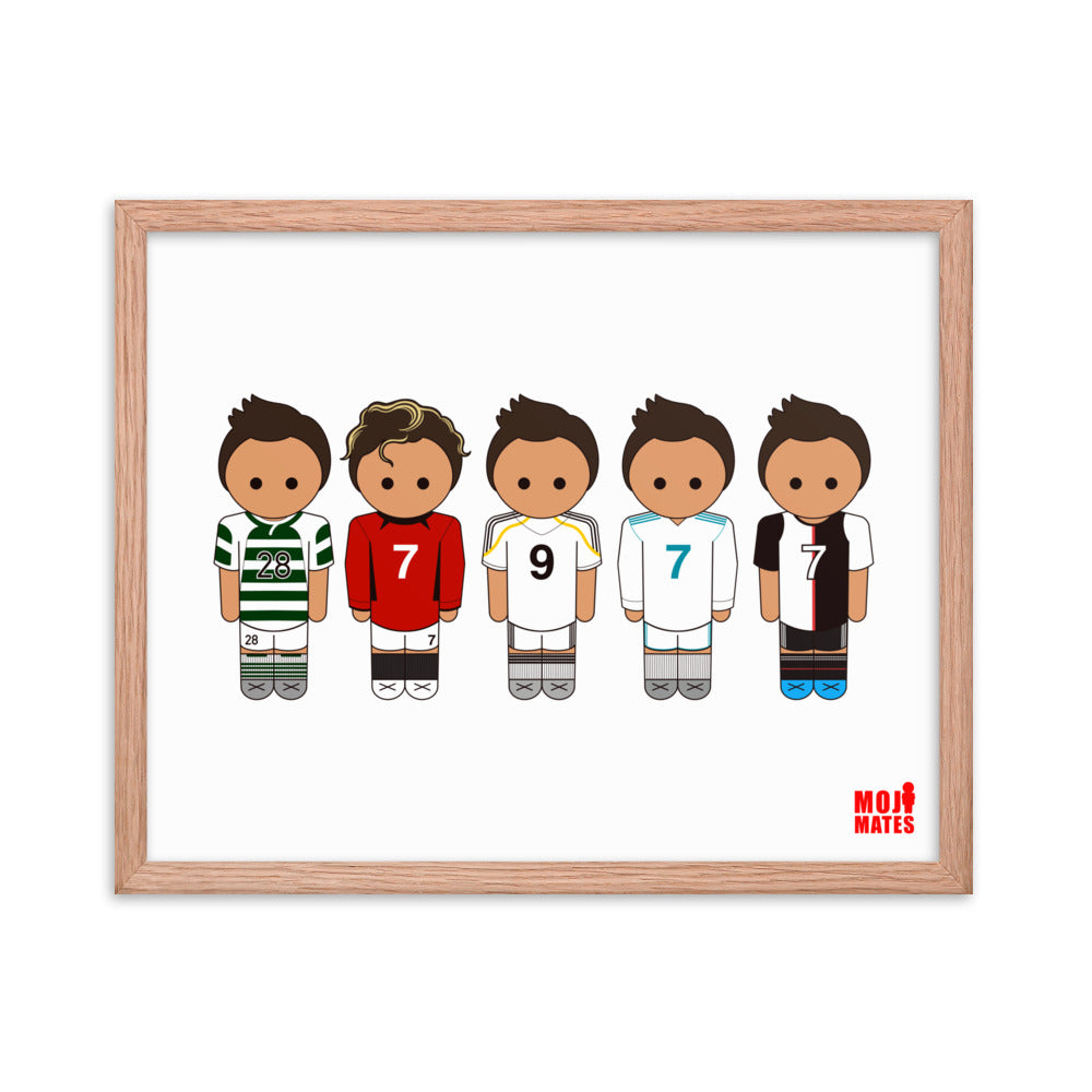 Ronaldo Line Up Sporting United Real Madrid Juventus Framed poster