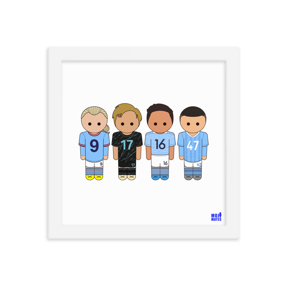 Man City Haaland De Bruyne Rodri Foden Framed poster