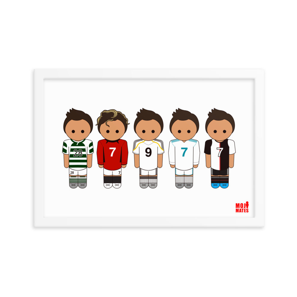 Ronaldo Line Up Sporting United Real Madrid Juventus Framed poster