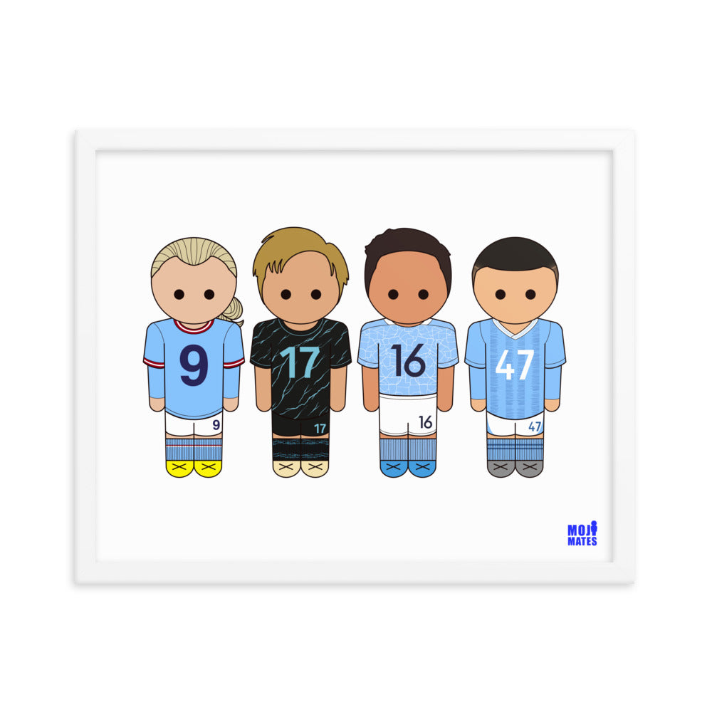 Man City Haaland De Bruyne Rodri Foden Framed poster