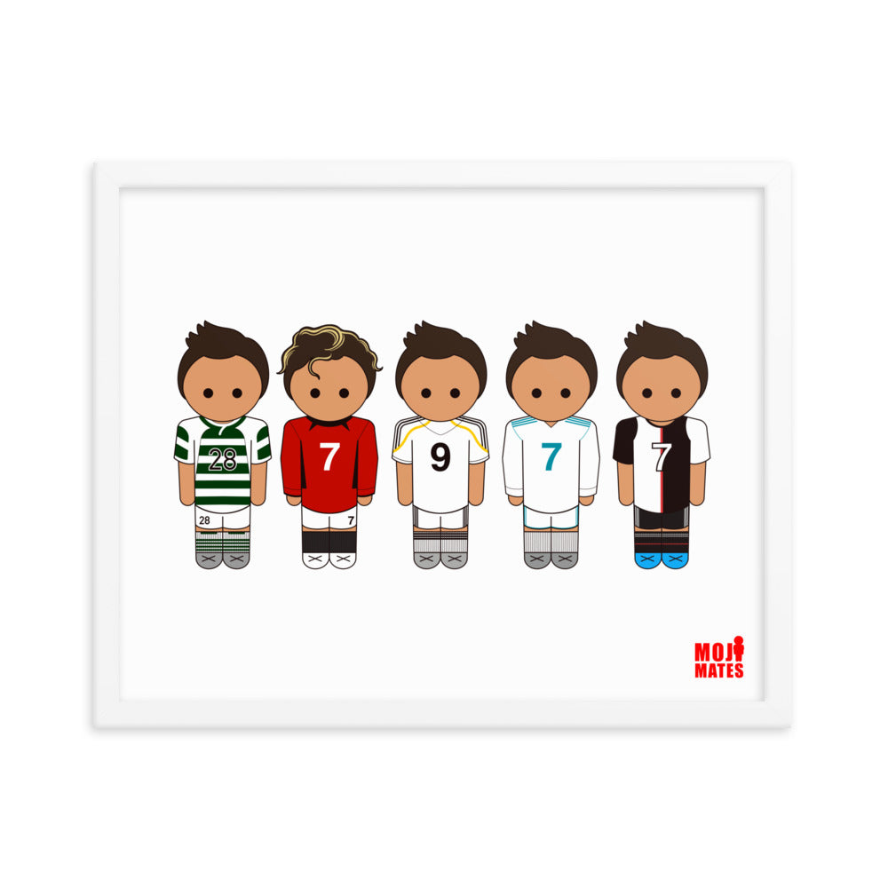Ronaldo Line Up Sporting United Real Madrid Juventus Framed poster