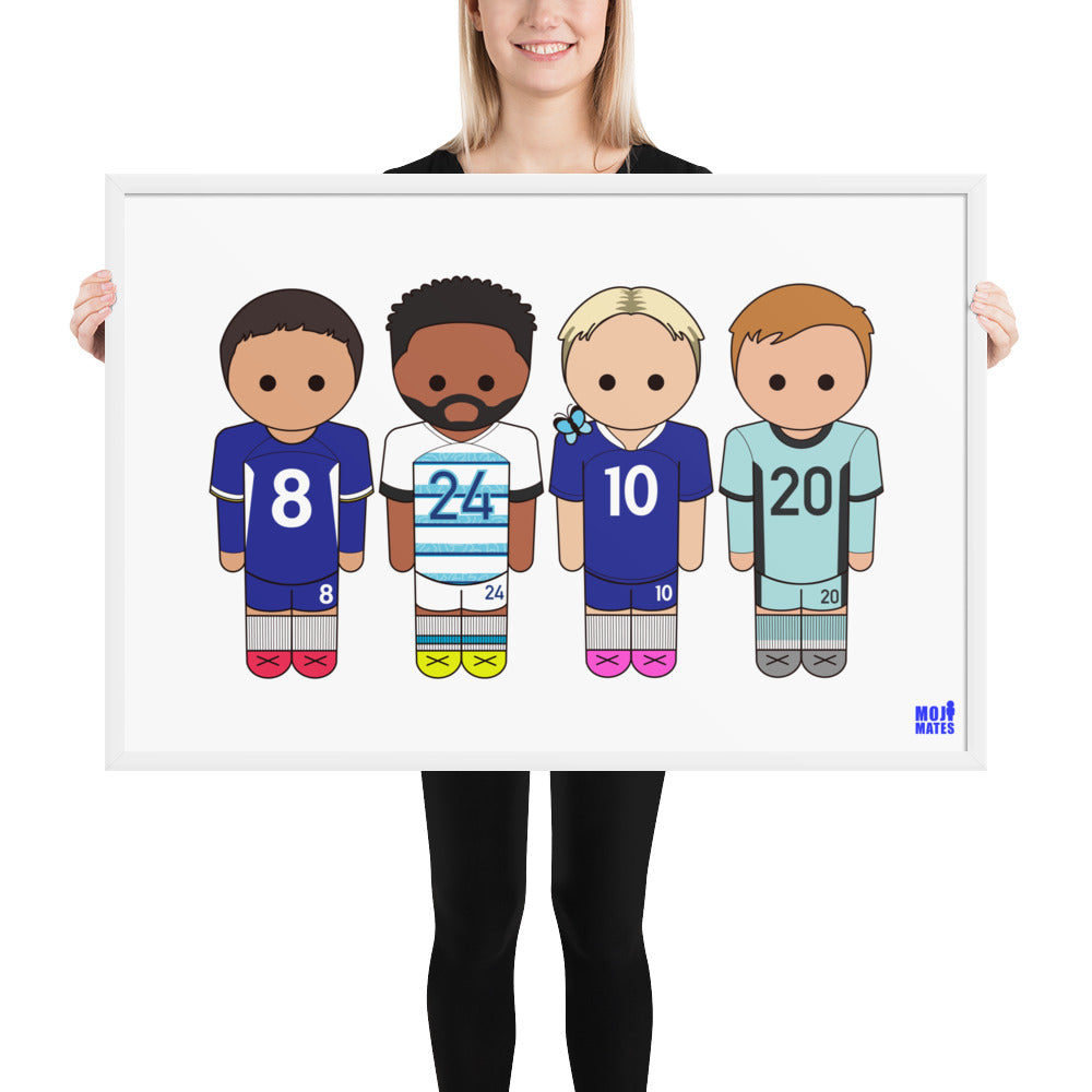 Chelsea Enzo-Mudryk-Reece-Palmer Framed poster