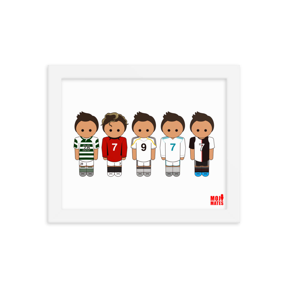Ronaldo Line Up Sporting United Real Madrid Juventus Framed poster