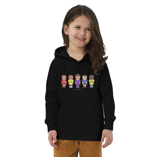 Legends of the Game Eusebio Ronaldo Pele R9 Zidane Kids eco hoodie