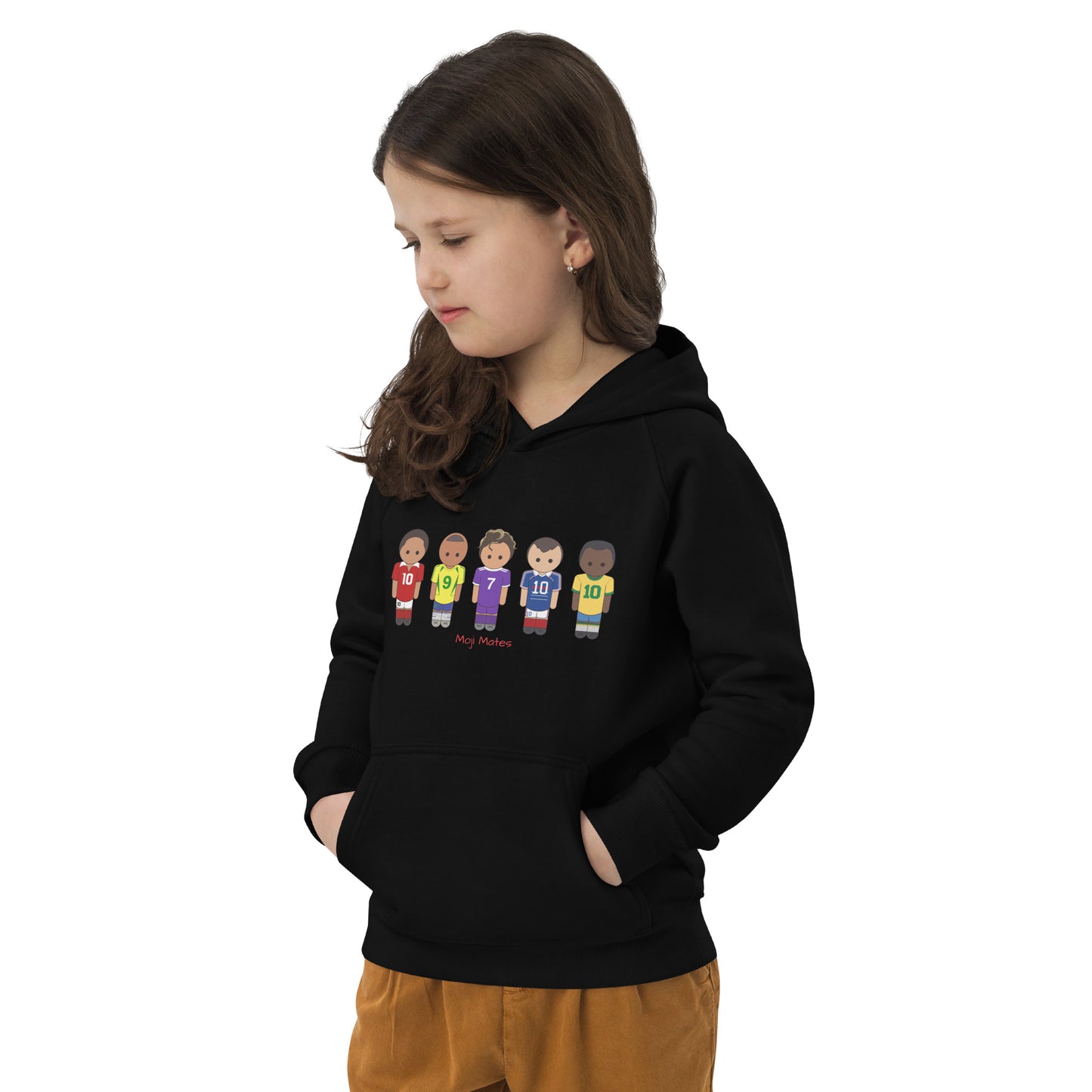 Legends of the Game Eusebio Ronaldo Pele R9 Zidane Kids eco hoodie