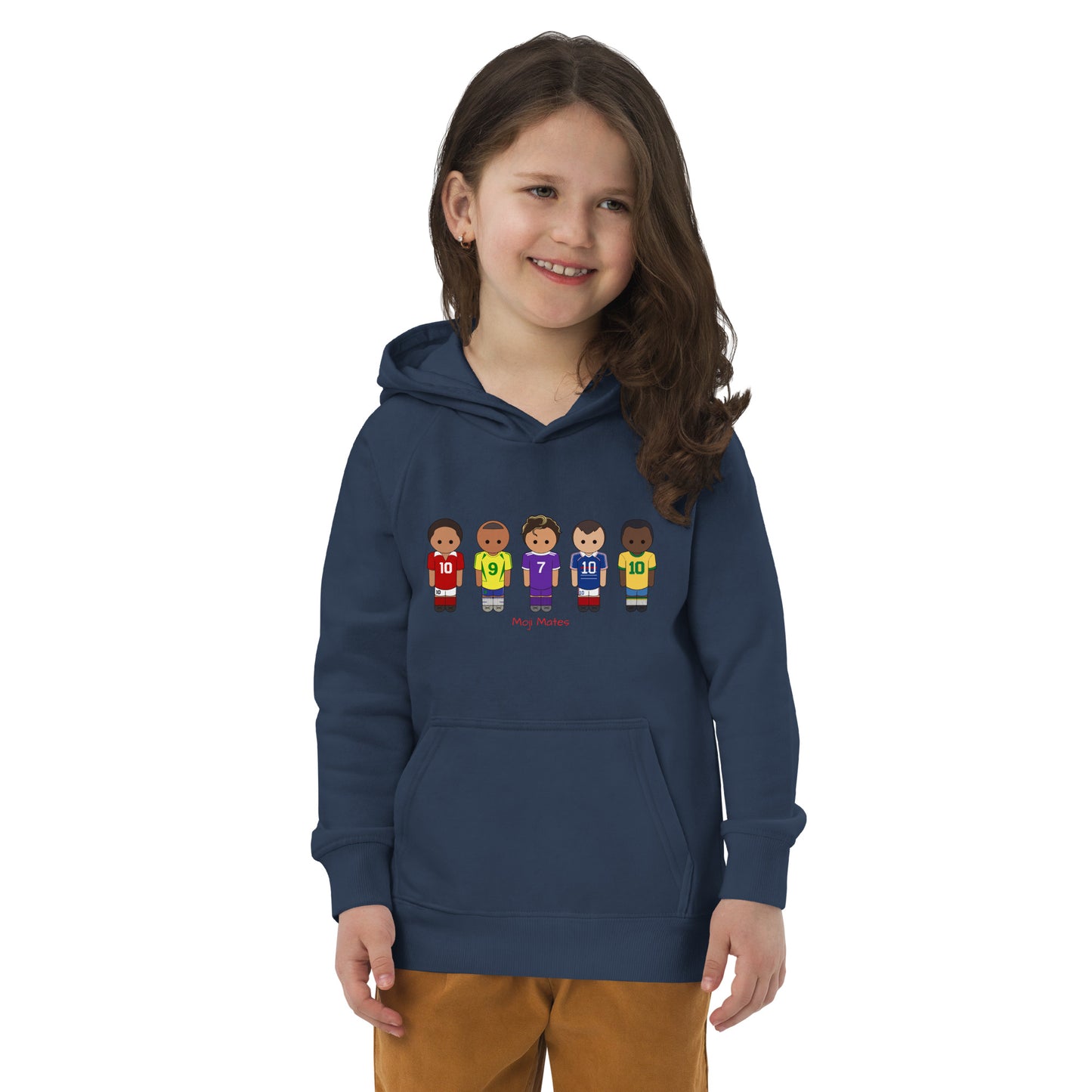Legends of the Game Eusebio Ronaldo Pele R9 Zidane Kids eco hoodie