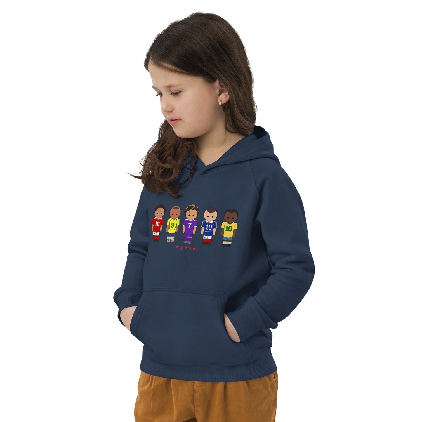 Legends of the Game Eusebio Ronaldo Pele R9 Zidane Kids eco hoodie