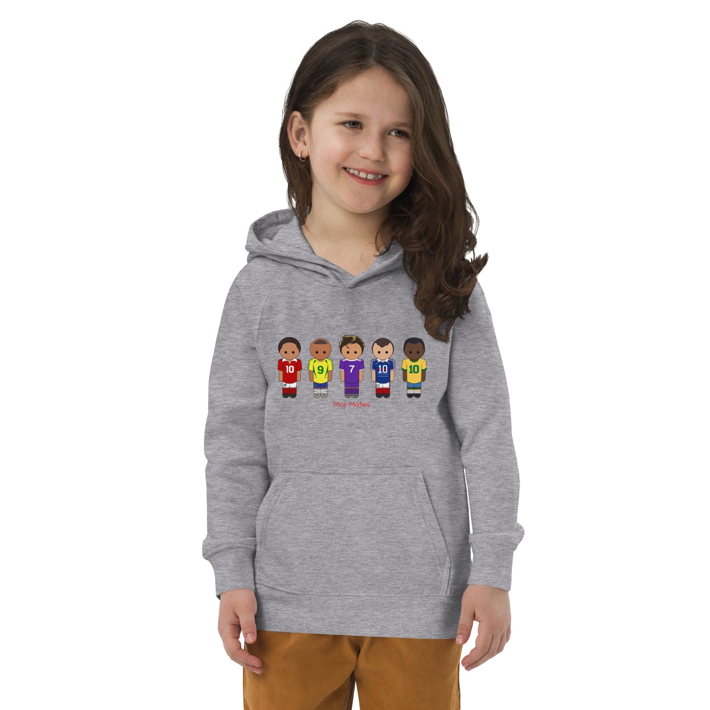 Legends of the Game Eusebio Ronaldo Pele R9 Zidane Kids eco hoodie