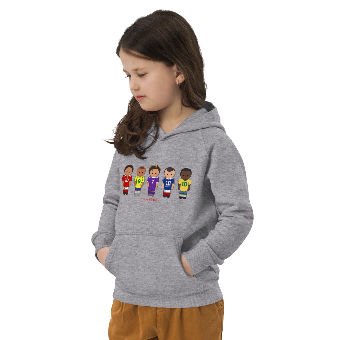 Legends of the Game Eusebio Ronaldo Pele R9 Zidane Kids eco hoodie