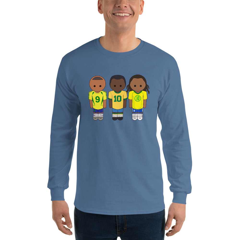 Brazil Ronaldo R9-Pele-Ronaldihno Men’s Long Sleeve Shirt