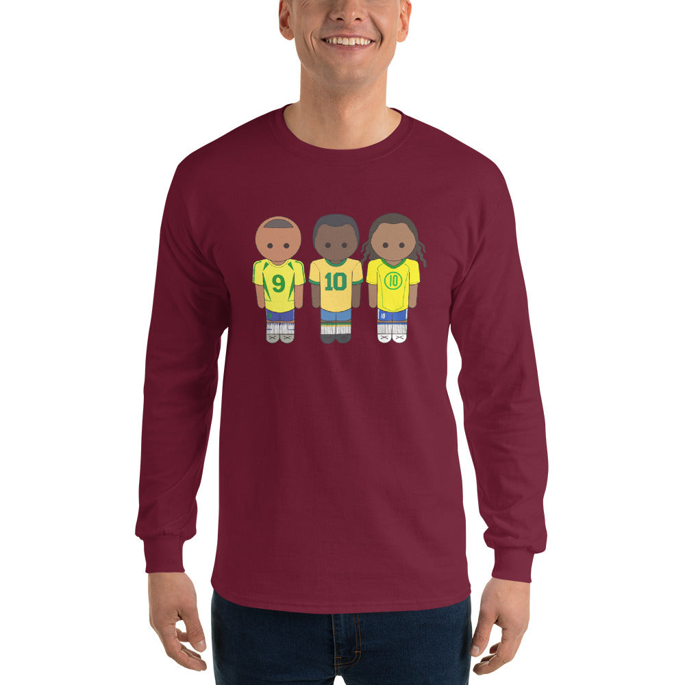 Brazil Ronaldo R9-Pele-Ronaldihno Men’s Long Sleeve Shirt