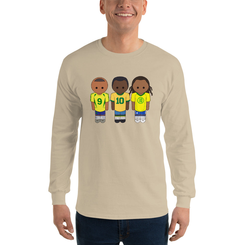 Brazil Ronaldo R9-Pele-Ronaldihno Men’s Long Sleeve Shirt