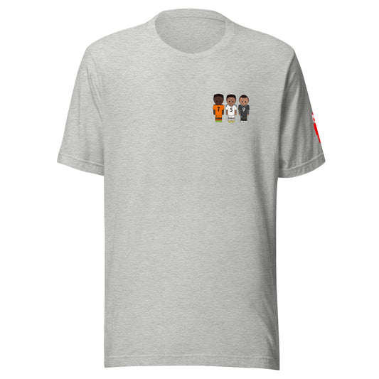 Jude-Vini-Mbappe Left Chest Unisex t-shirt