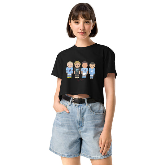 Man City Haaland De Bruyne Rodri Foden Women’s crop top