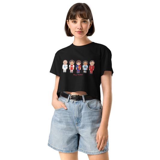 Legends Di Stefano Cruyff Messi Maradona Beckenbauer Women’s crop top