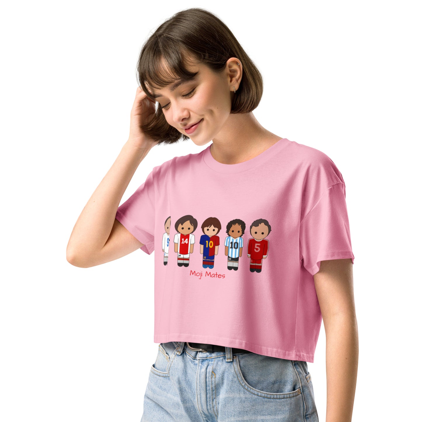 Legends Di Stefano Cruyff Messi Maradona Beckenbauer Women’s crop top