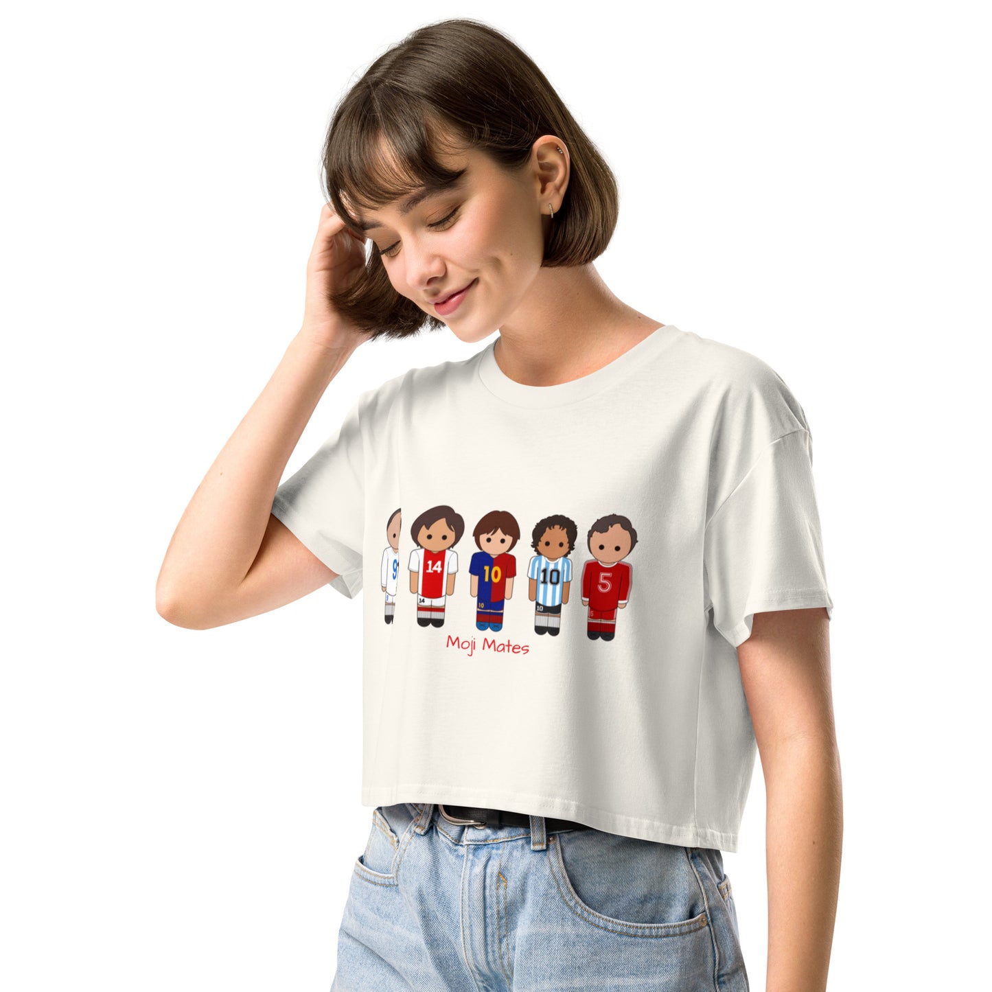 Legends Di Stefano Cruyff Messi Maradona Beckenbauer Women’s crop top