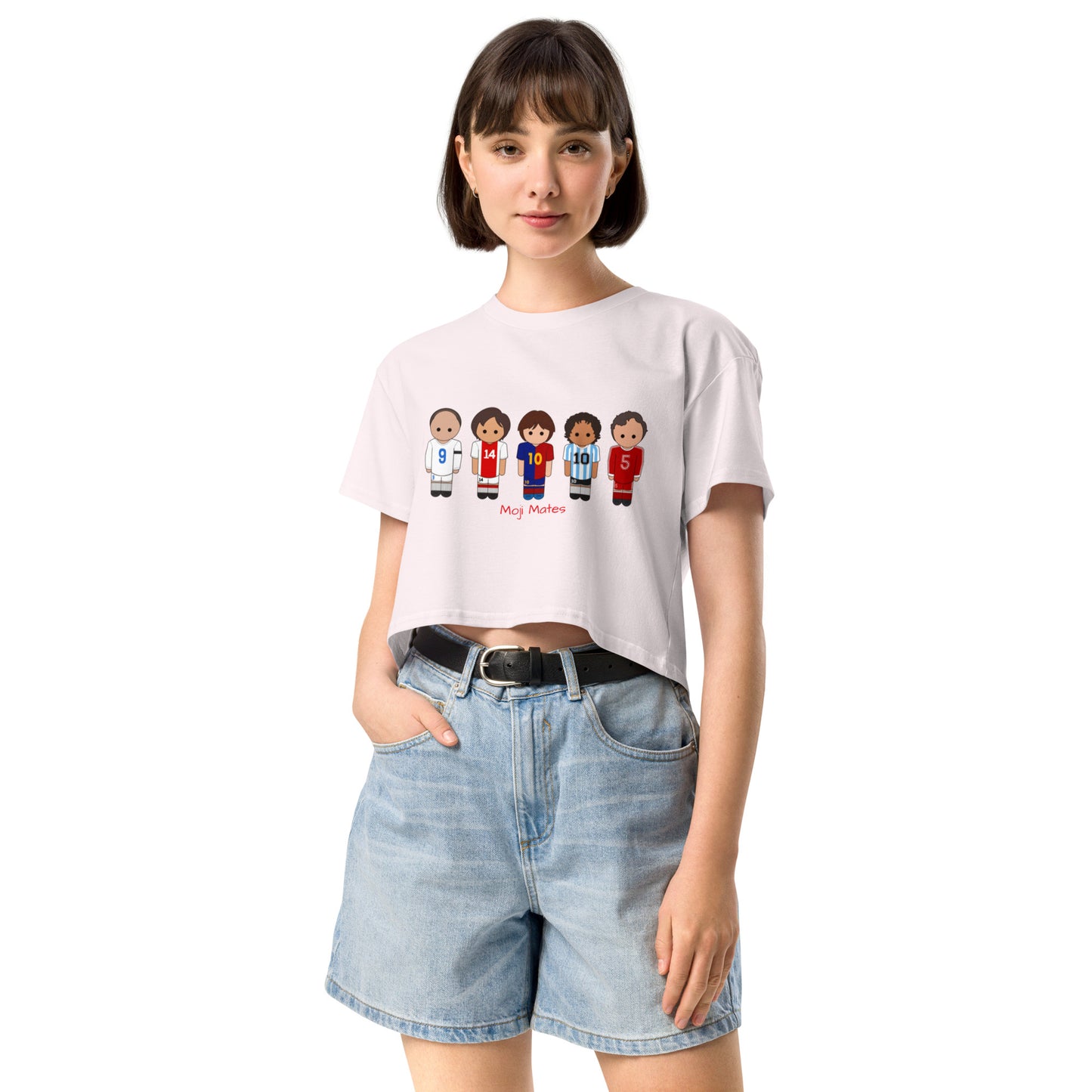 Legends Di Stefano Cruyff Messi Maradona Beckenbauer Women’s crop top