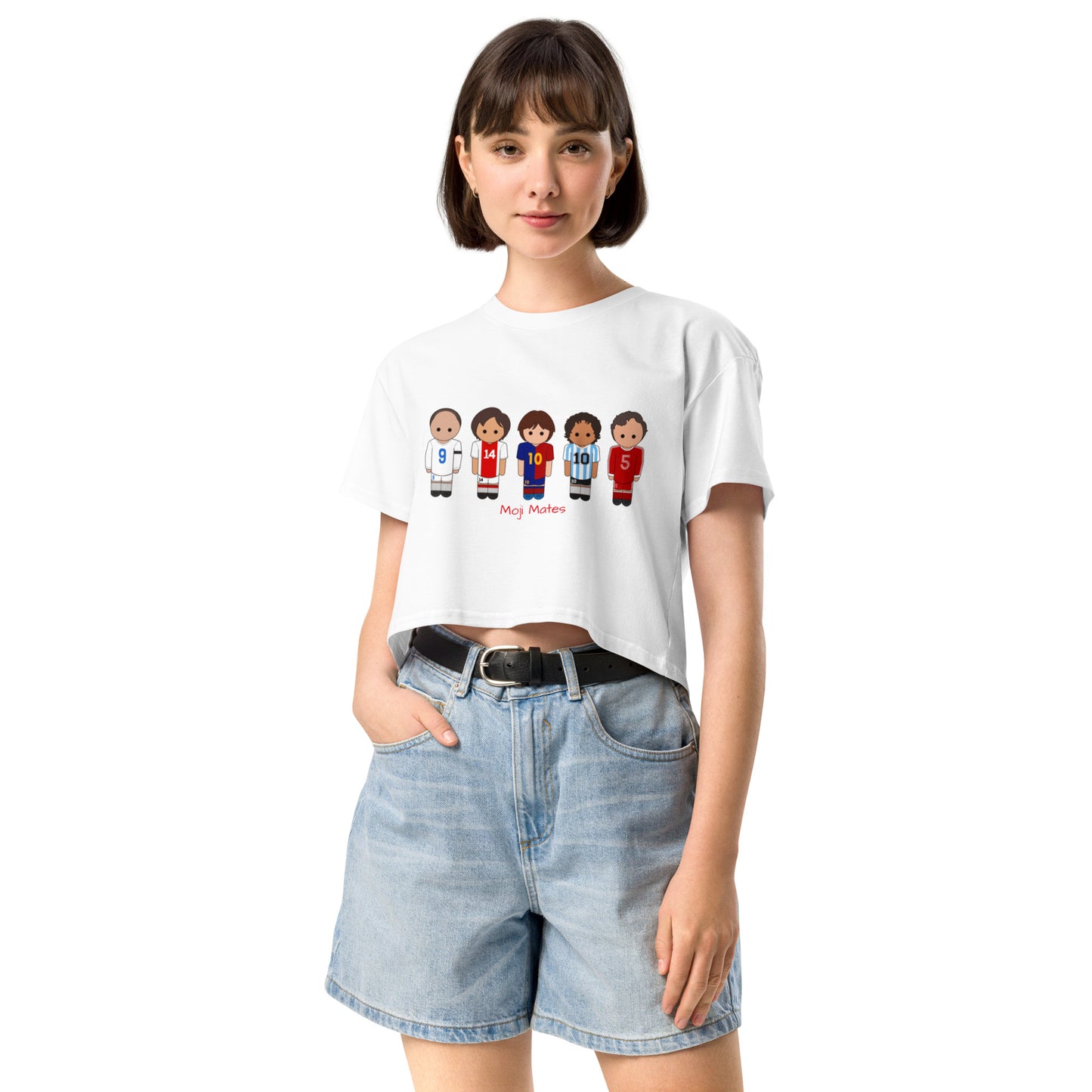 Legends Di Stefano Cruyff Messi Maradona Beckenbauer Women’s crop top