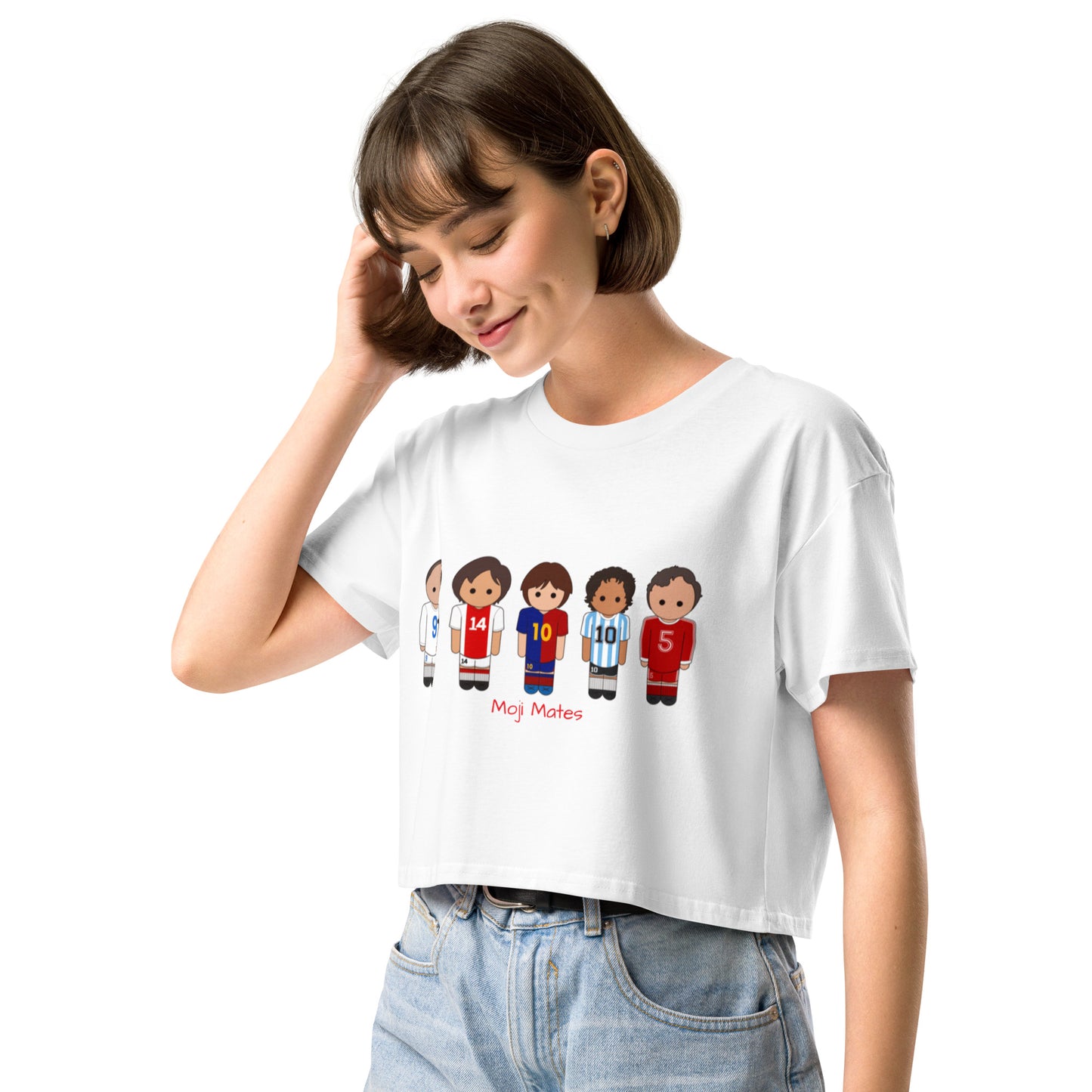 Legends Di Stefano Cruyff Messi Maradona Beckenbauer Women’s crop top